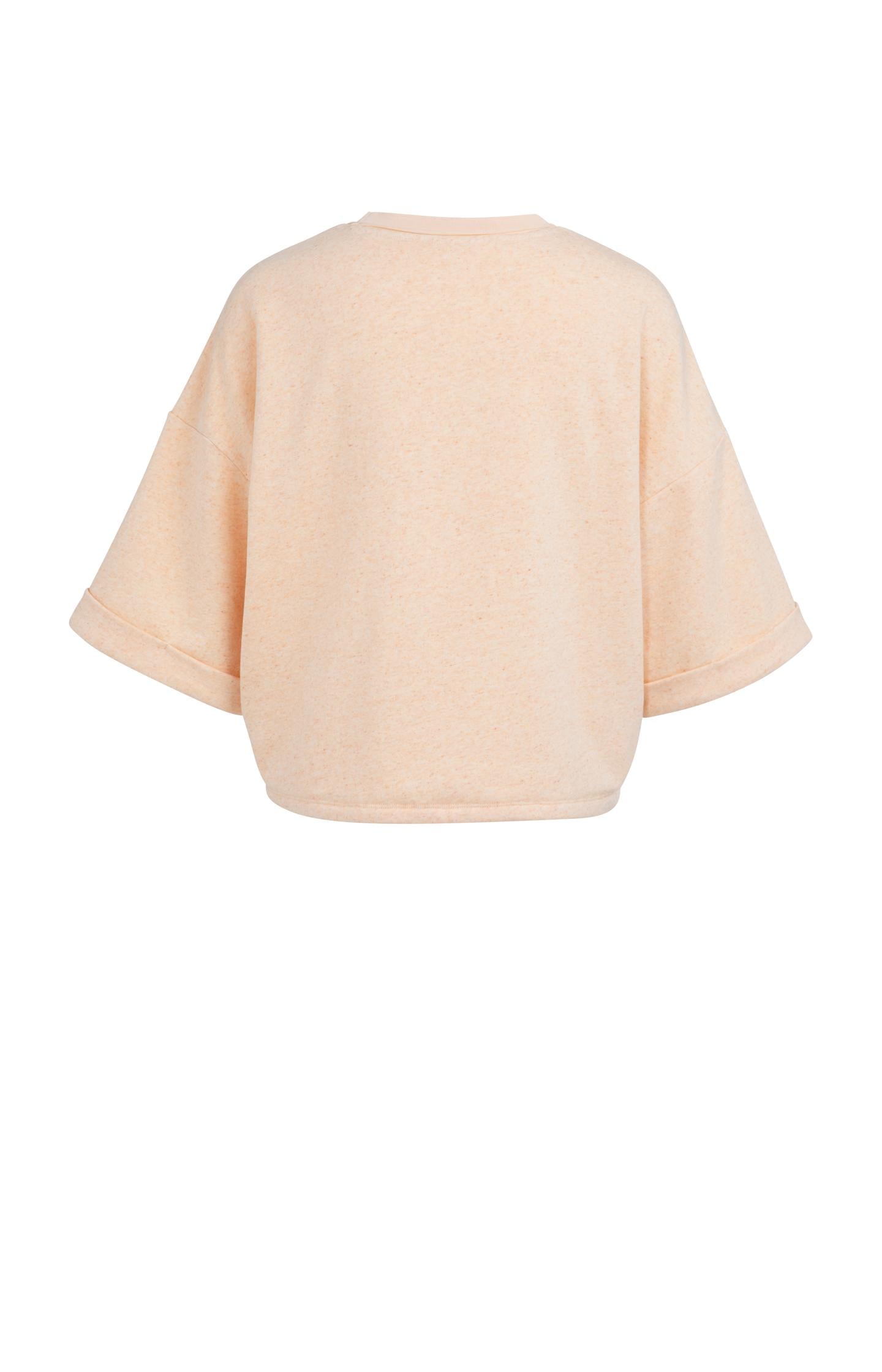 Sweatshirt with rolled cuffs and drawcord