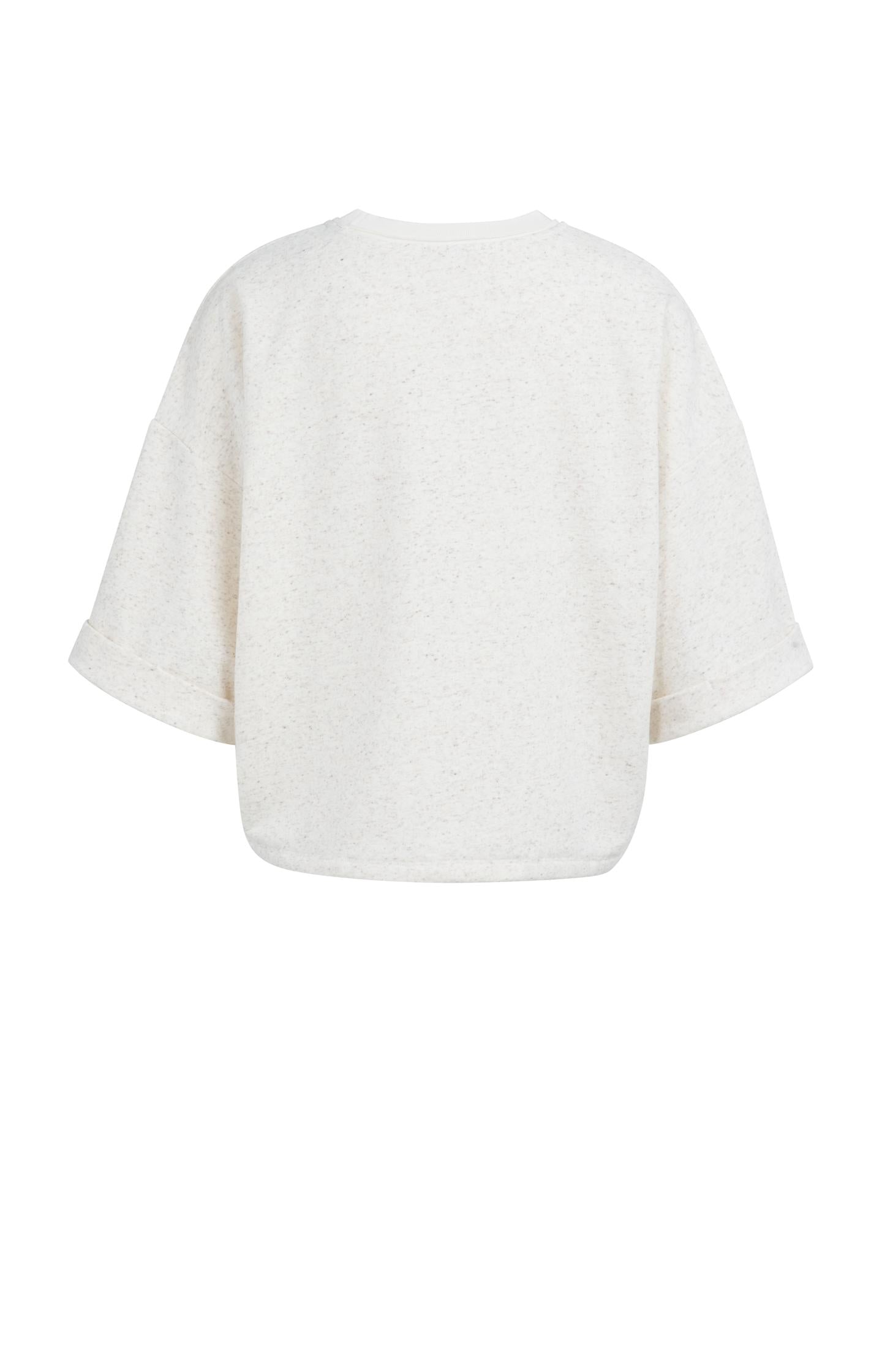 Sweatshirt with rolled cuffs and drawcord