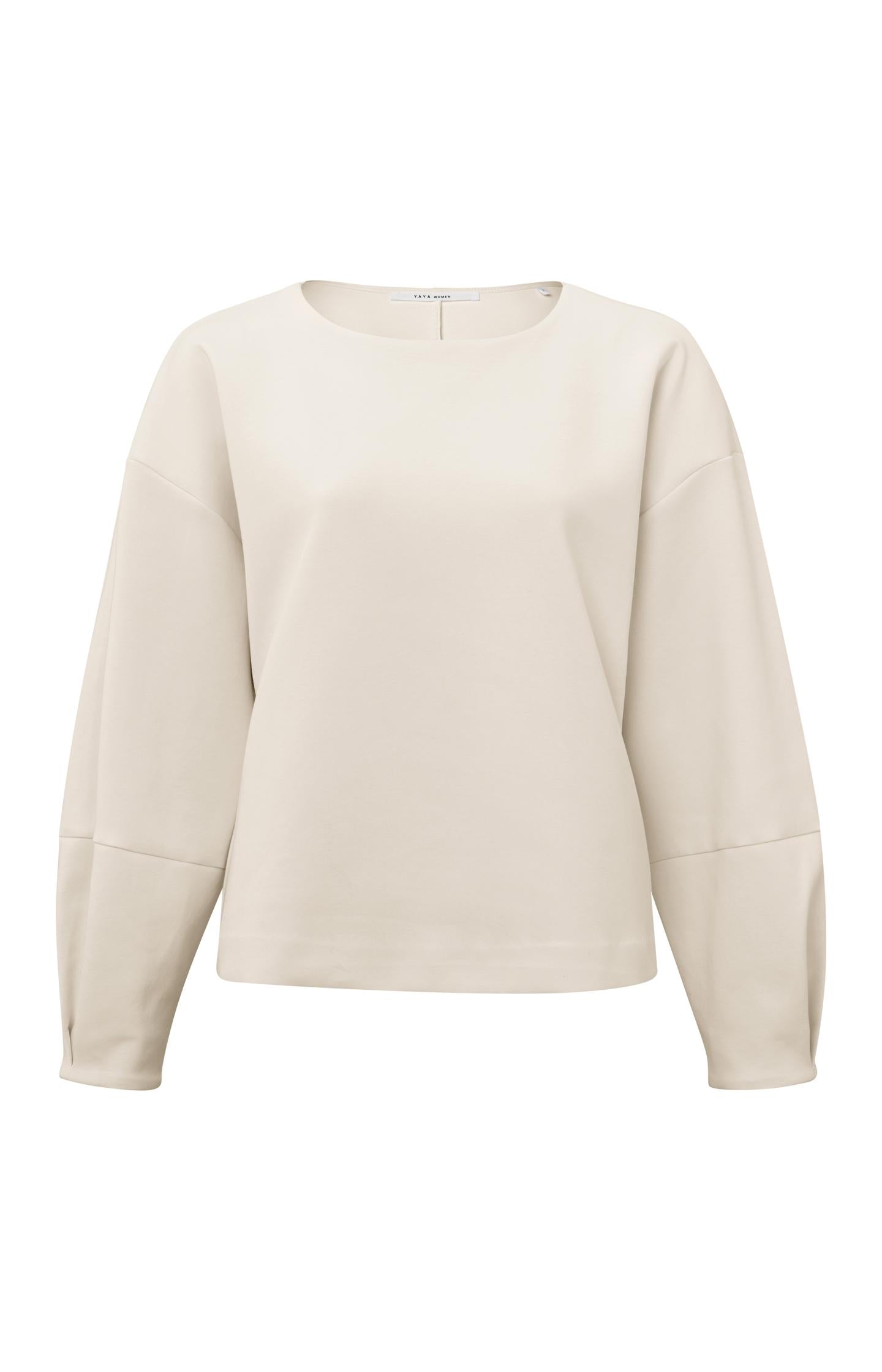 Sweatshirt with round neck and long puff sleeves - Type: product