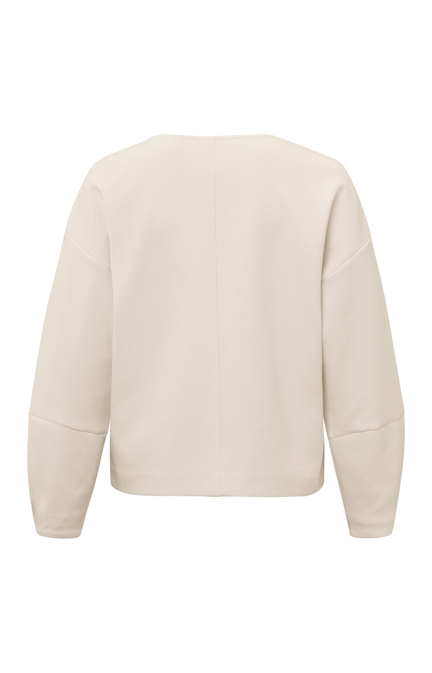 Sweatshirt with round neck and long puff sleeves