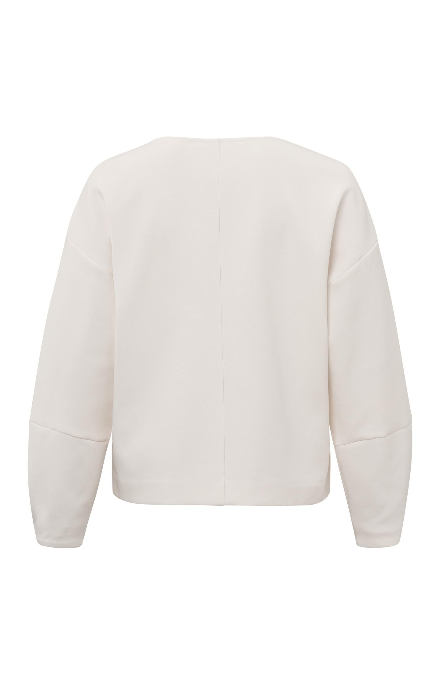 Sweatshirt with round neck and long puff sleeves