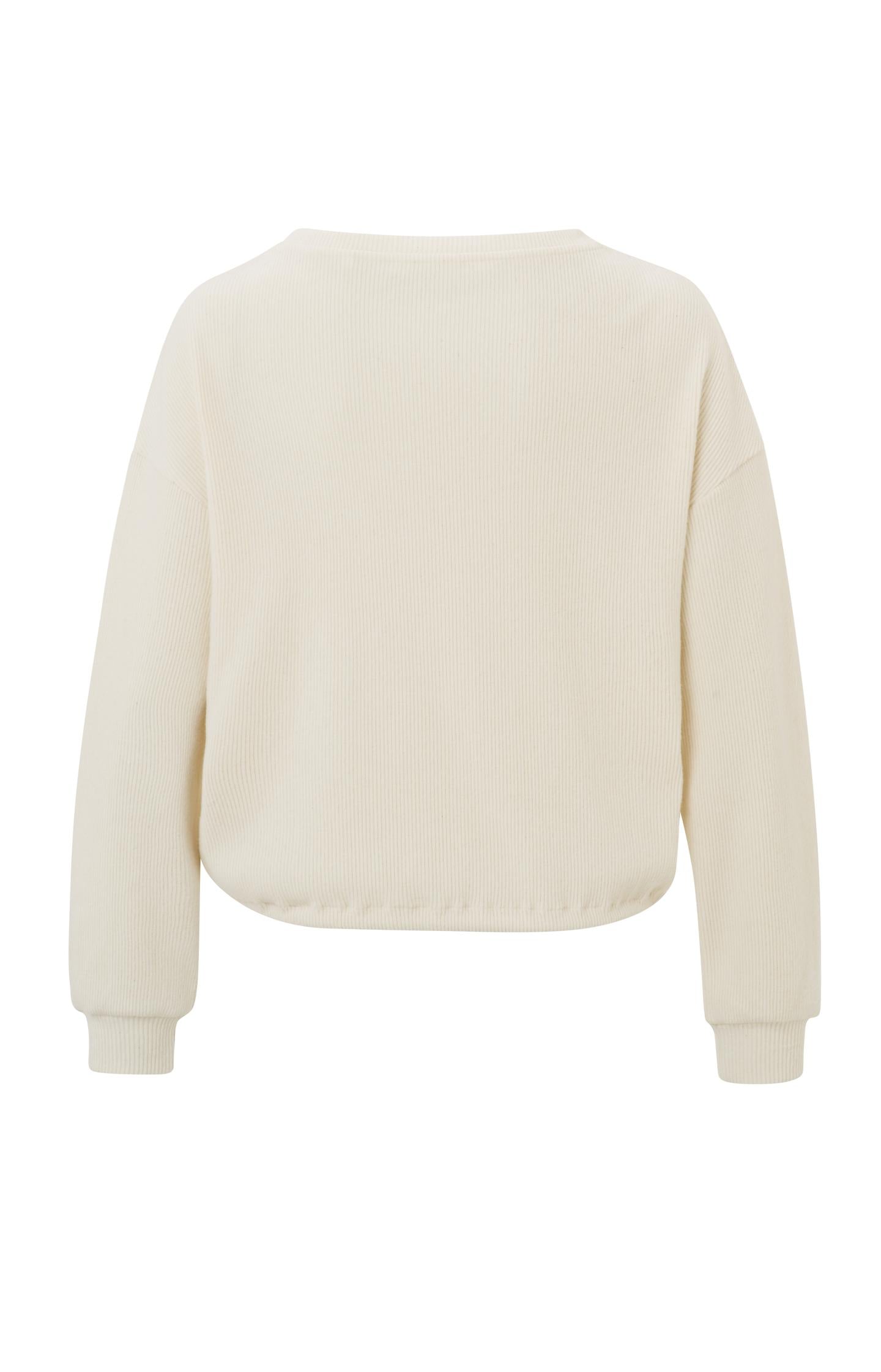 Sweatshirt with round neck, long sleeves and drawstring