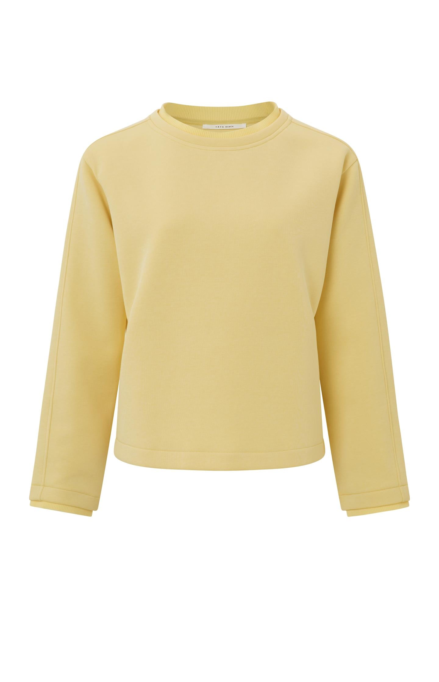 Sweatshirt with round neck, long sleeves and rib details - Type: product