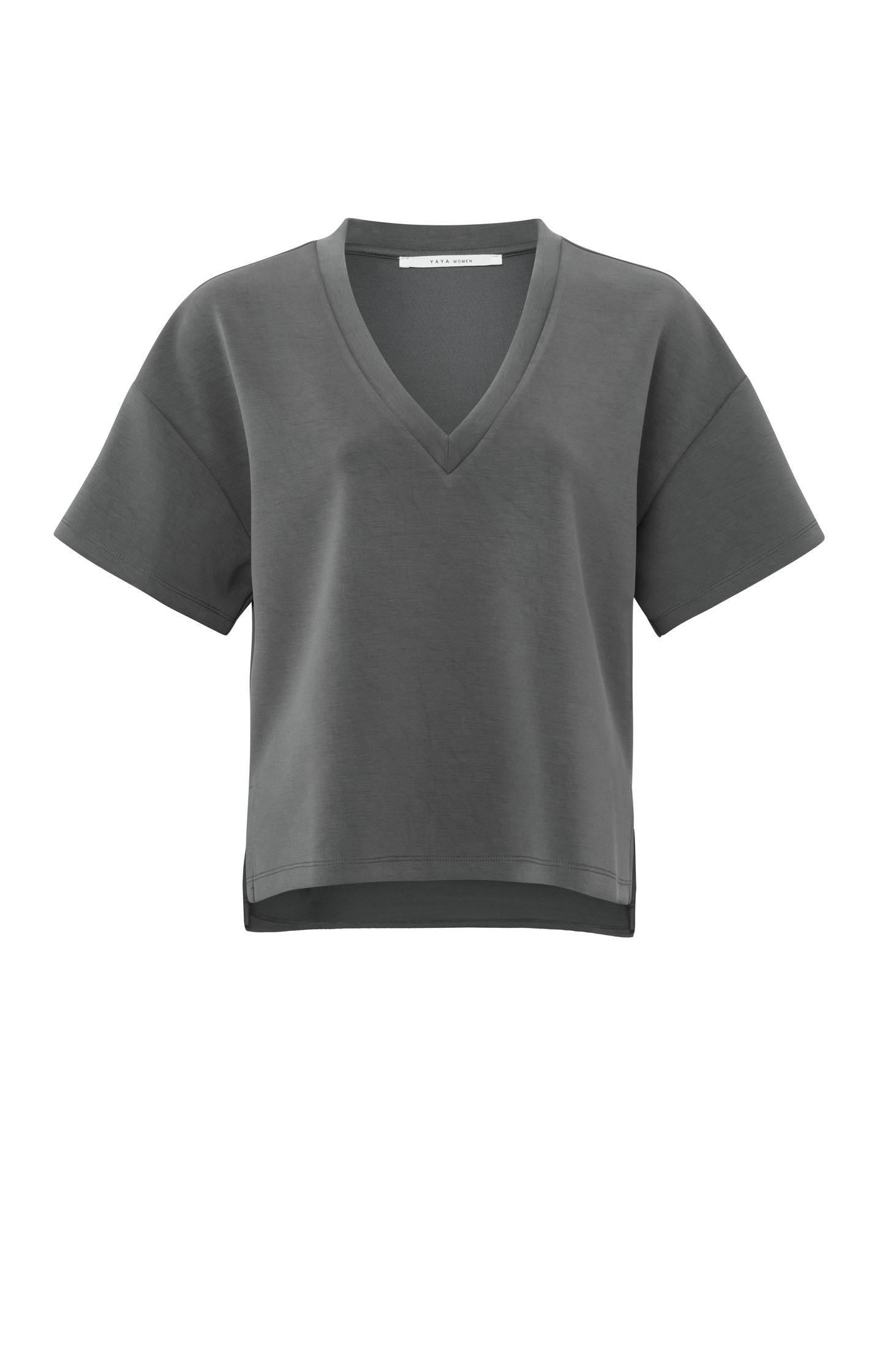 Sweatshirt with V-neck, wide short sleeves in a wide fit - Type: product