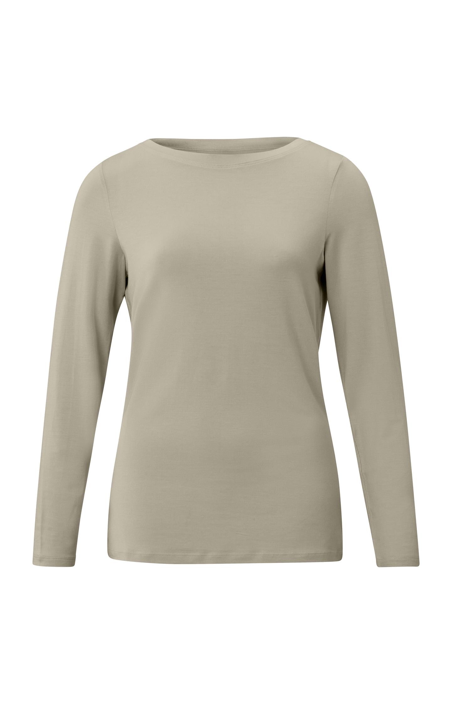 T-shirt with boatneck and long sleeves in regular fit - Type: product