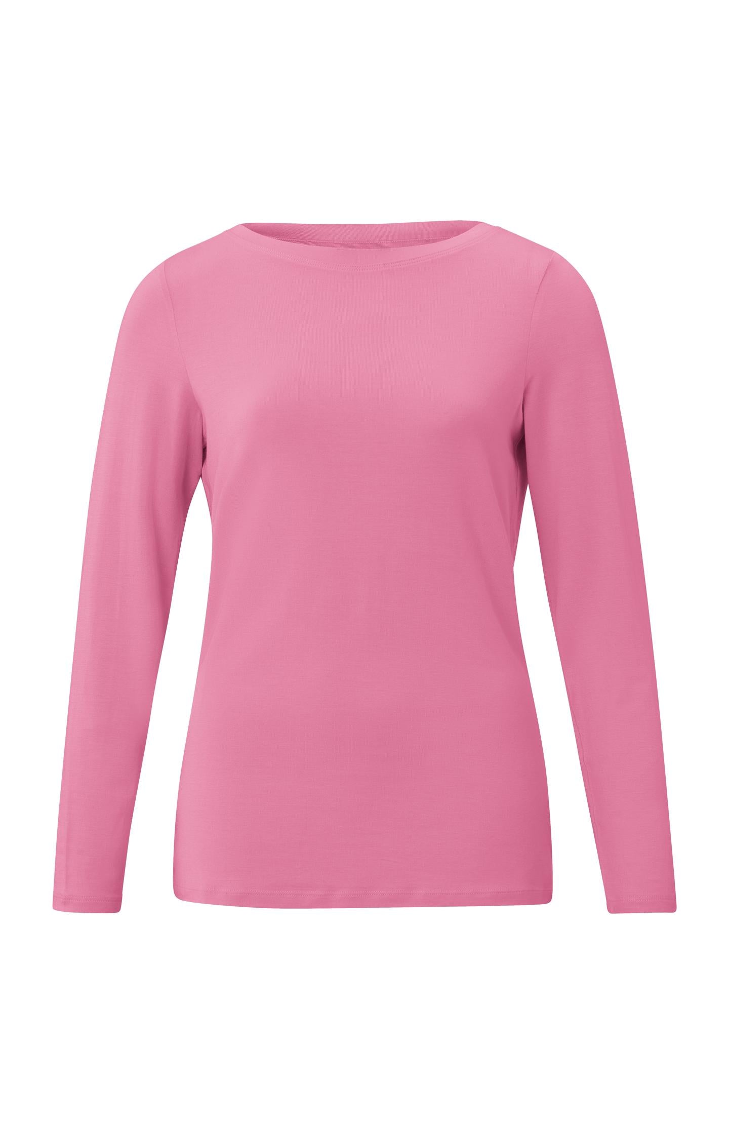 T-shirt with boatneck and long sleeves in regular fit - Type: product