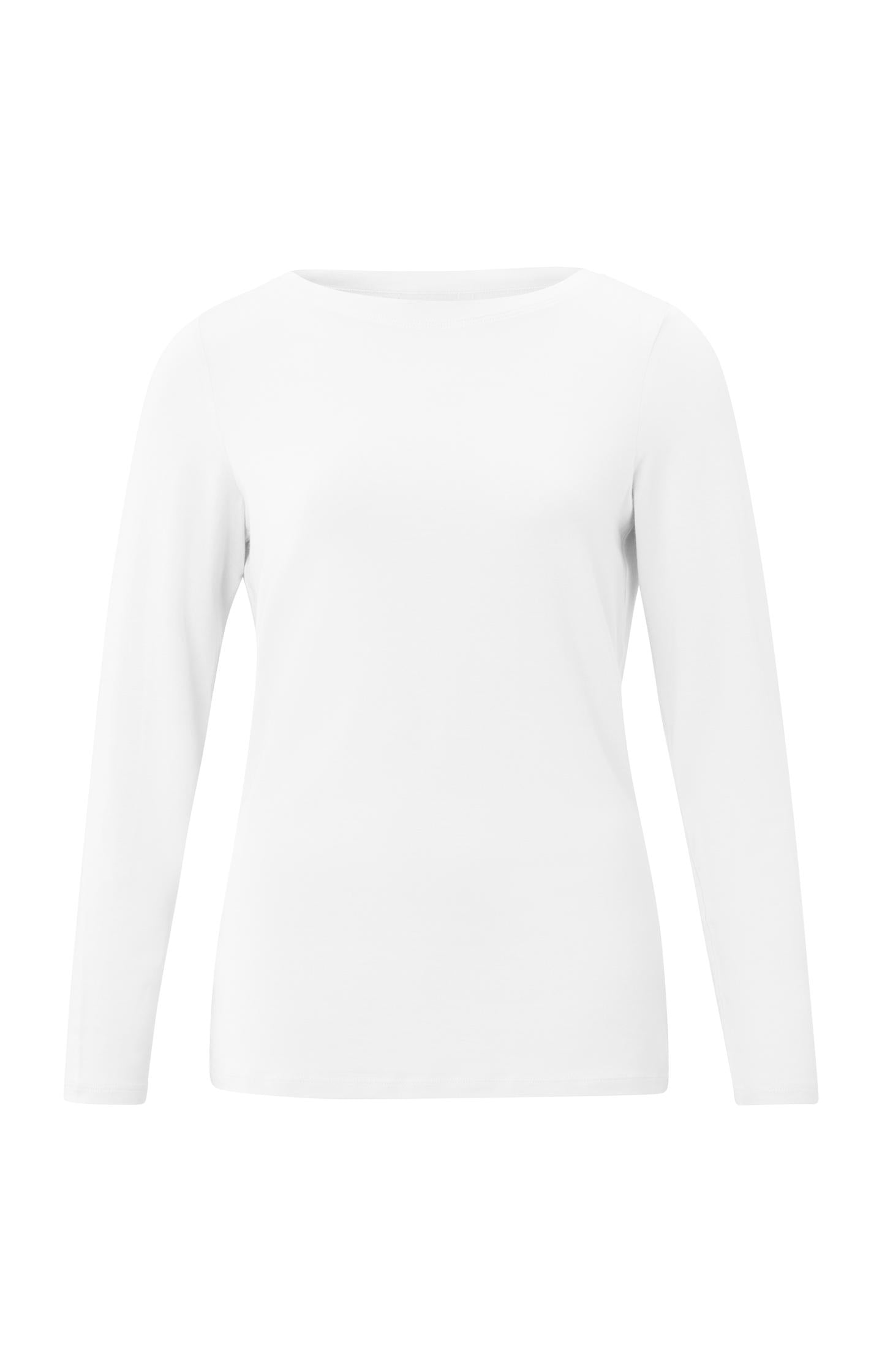 T-shirt with boatneck and long sleeves in regular fit - Type: product