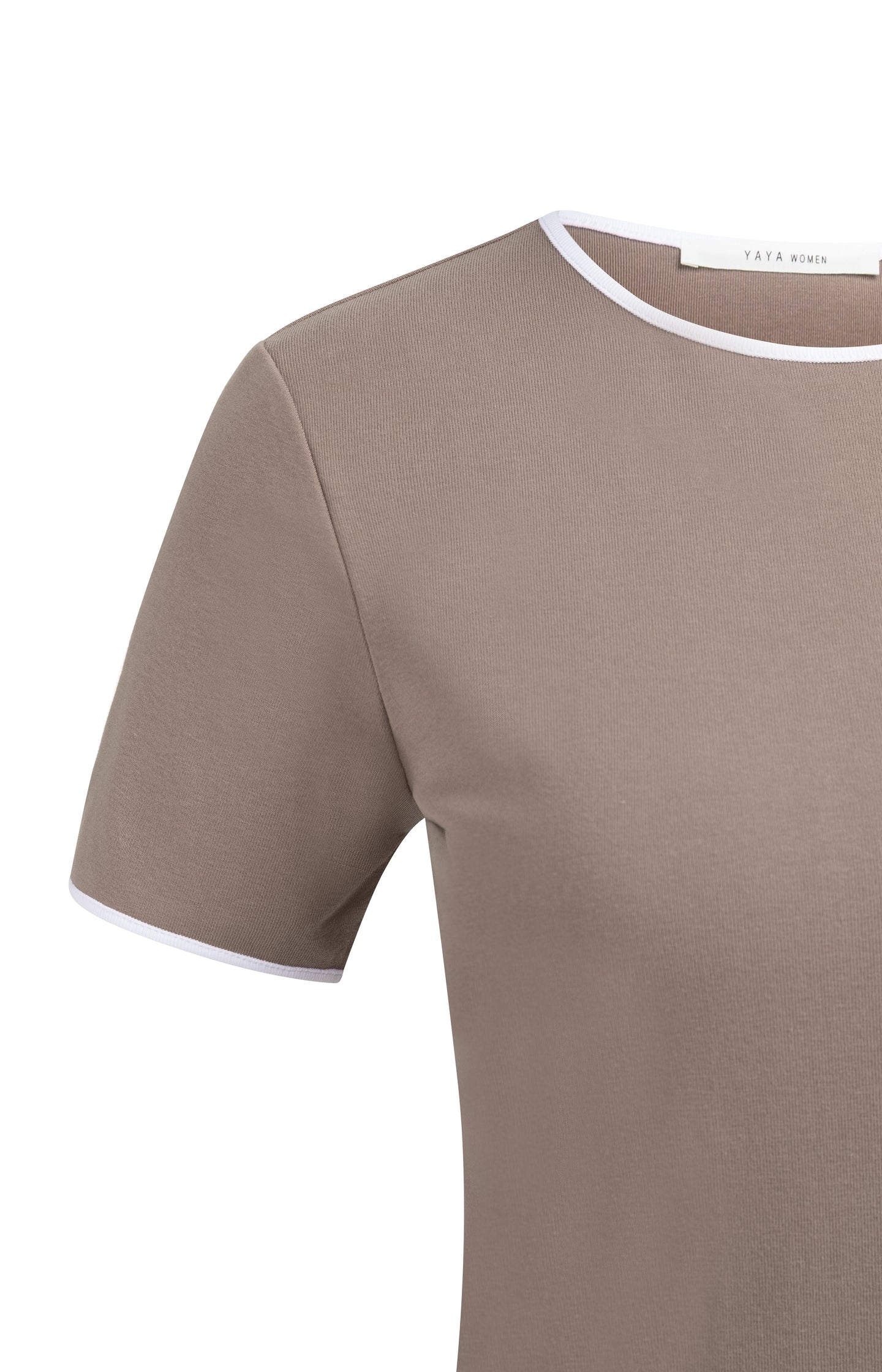 T-shirt with contrasting trim and round neck