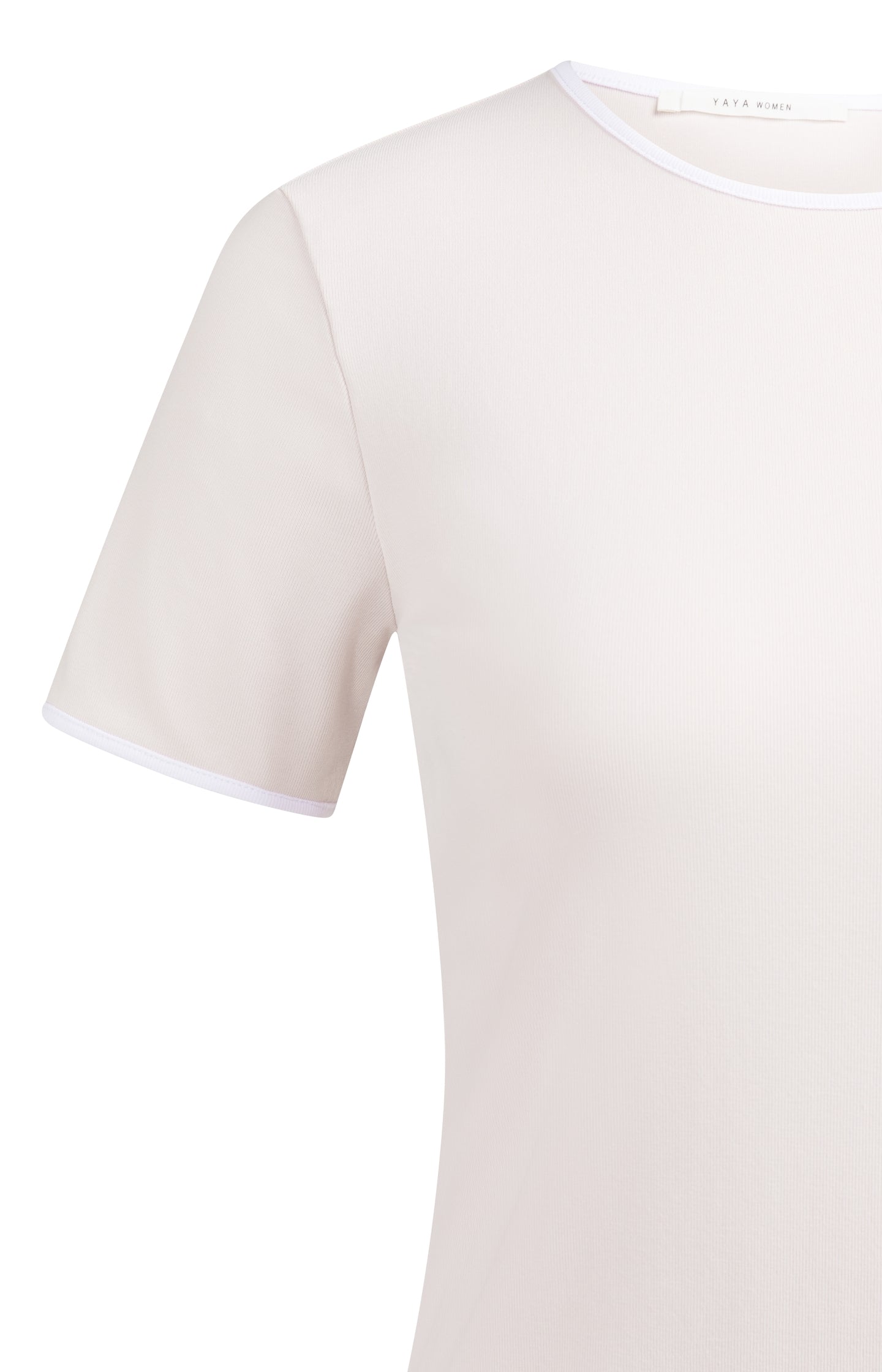 T-shirt with contrasting trim and round neck