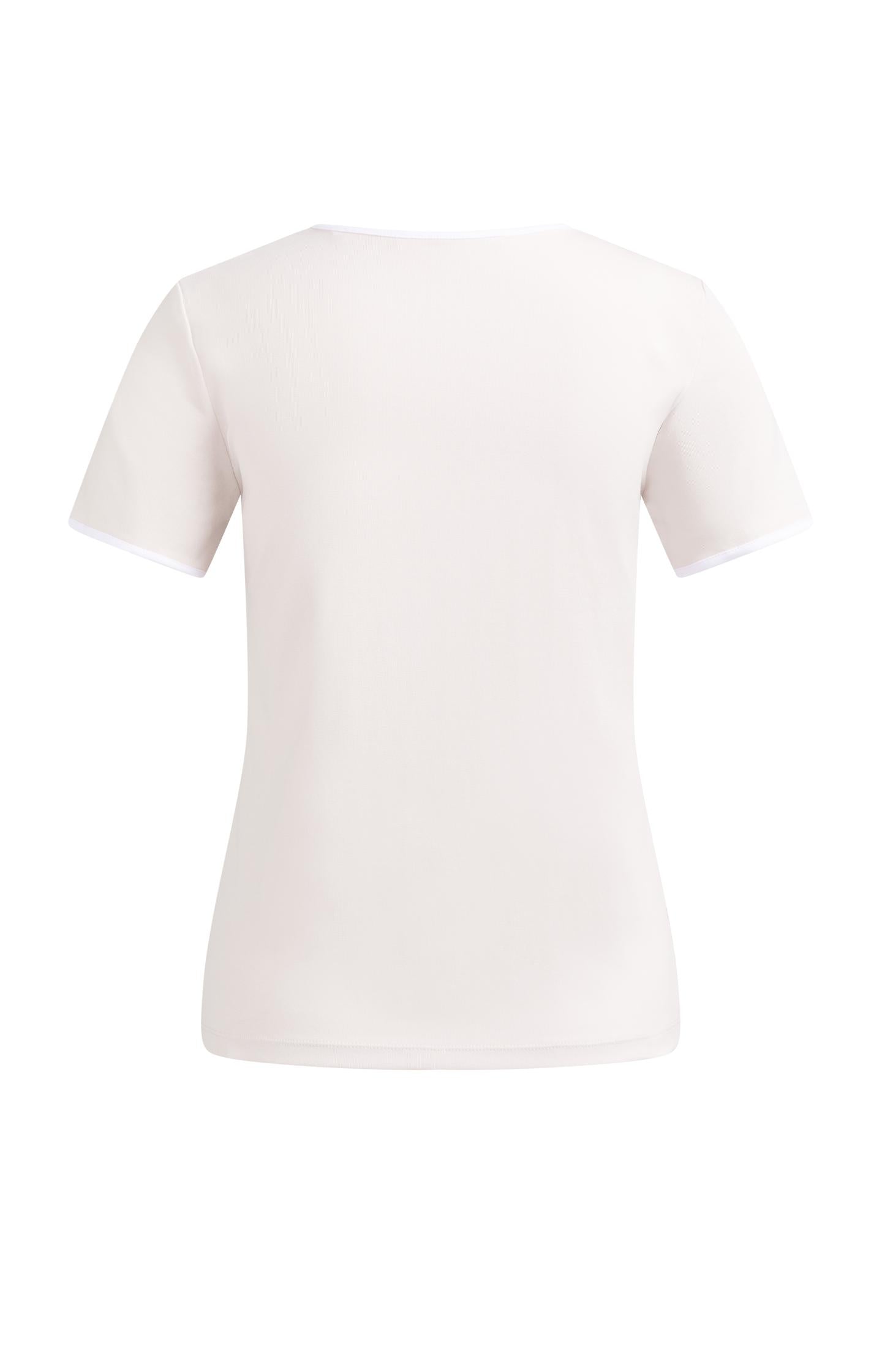 T-shirt with contrasting trim and round neck