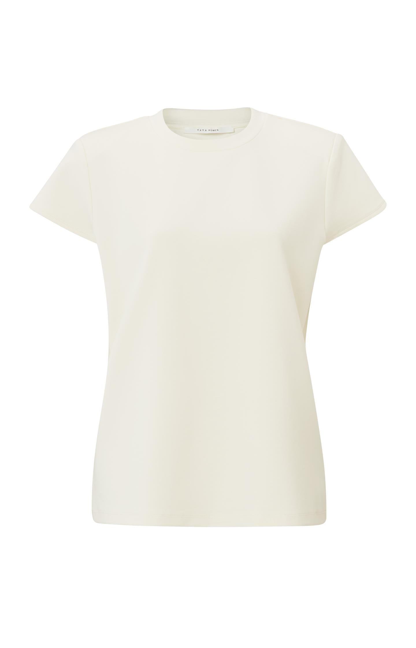 T-shirt with crewneck and cap sleeves in boxy fit - Type: product