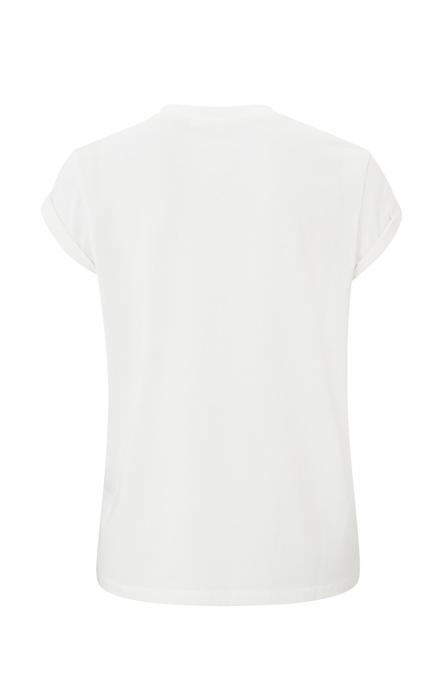 T-shirt with crewneck, short sleeves and shoulder detail