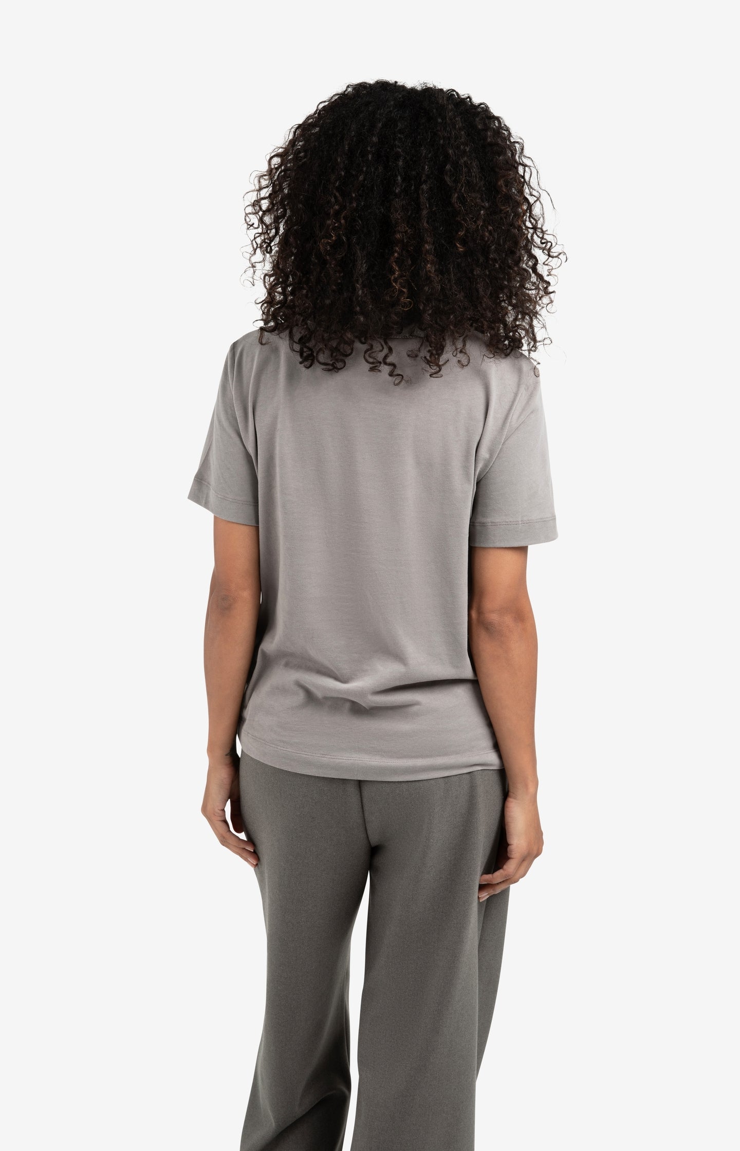 T-shirt with knitted neckline and short sleeves