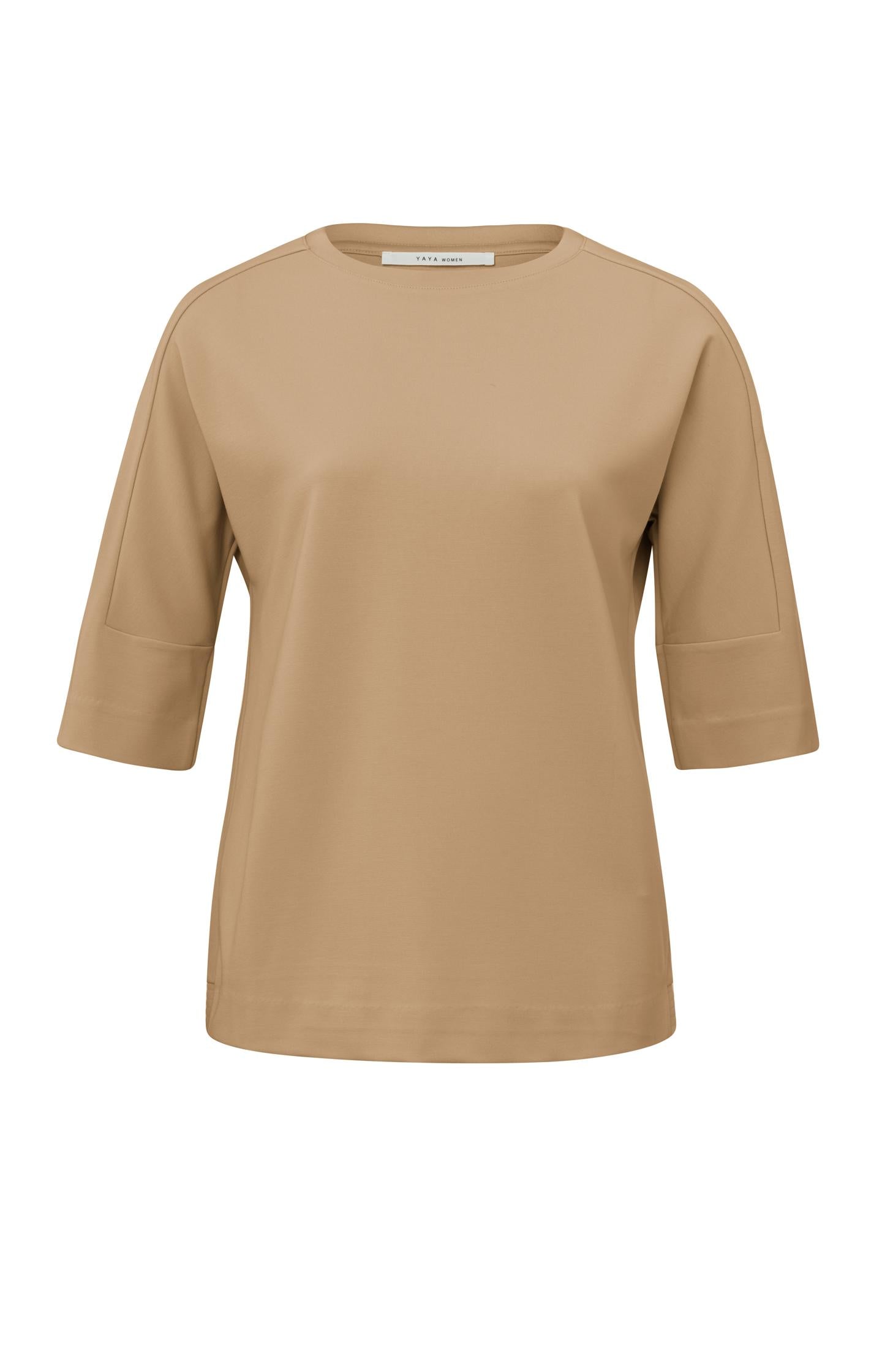 T-shirt with round neck and half long detailed sleeve - Type: product