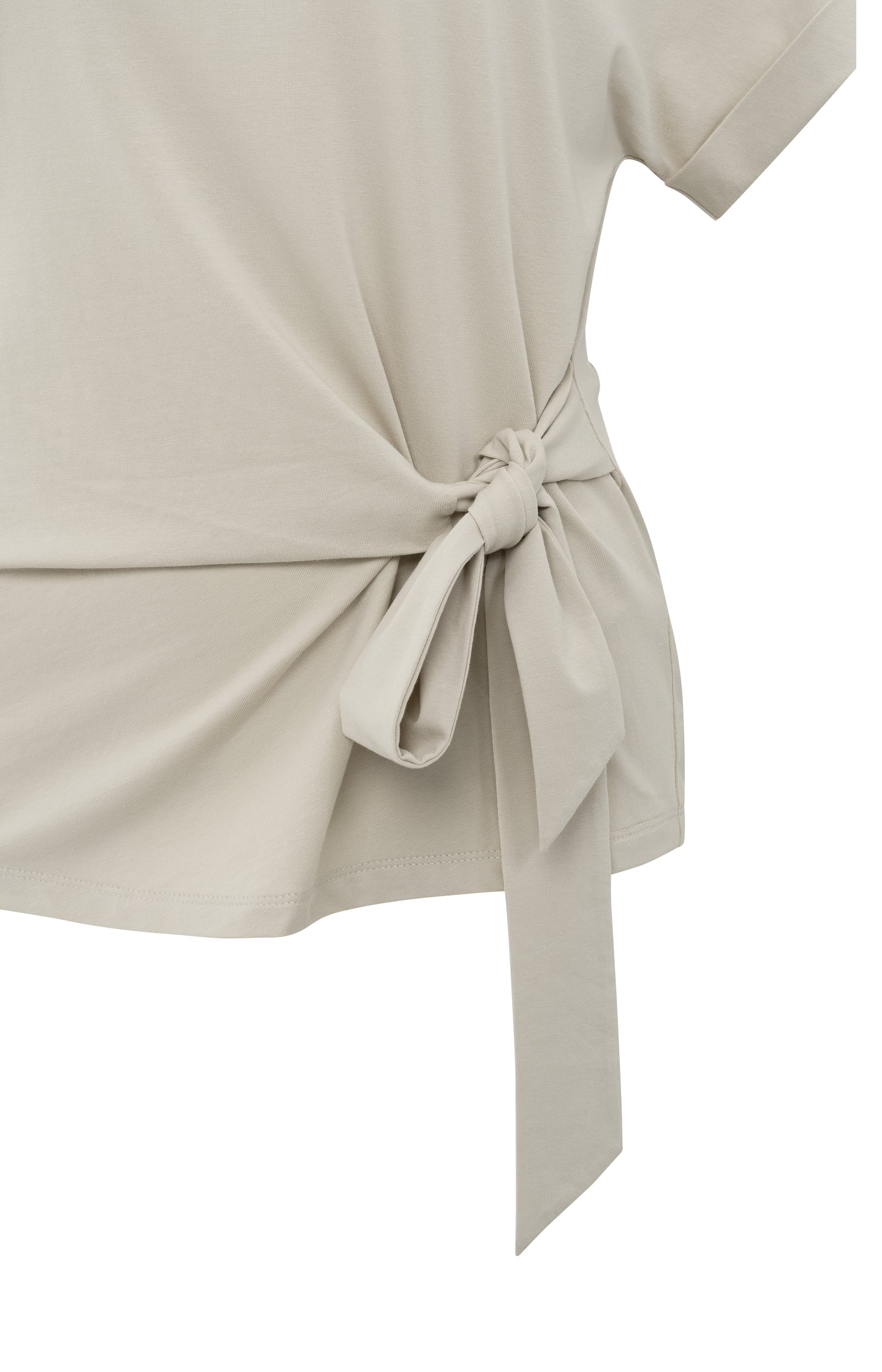 T-shirt with round neck and knotted detail - Type: lookbook