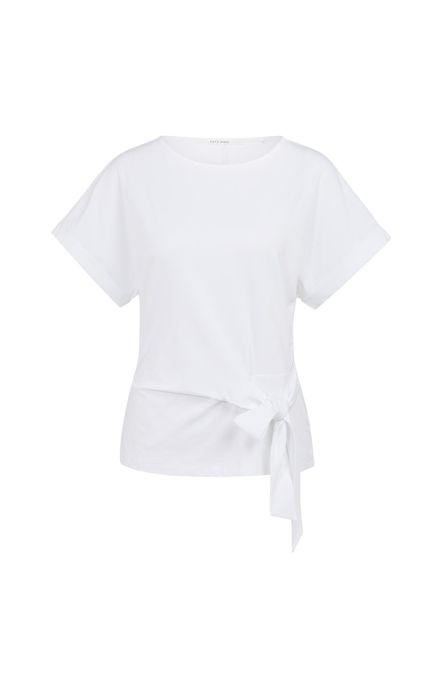 T-shirt with round neck and knotted detail - Type: product