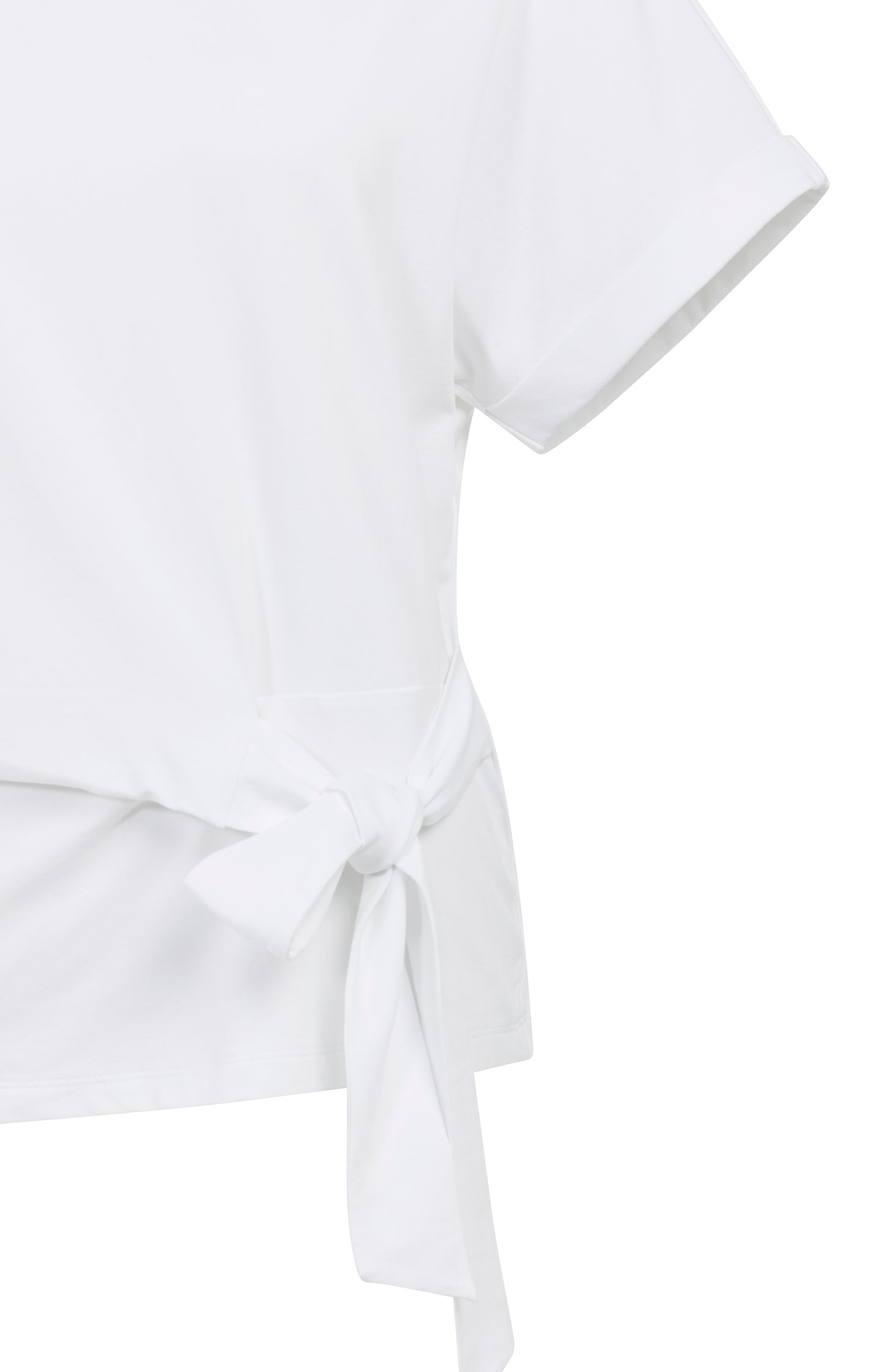T-shirt with round neck and knotted detail - Type: lookbook