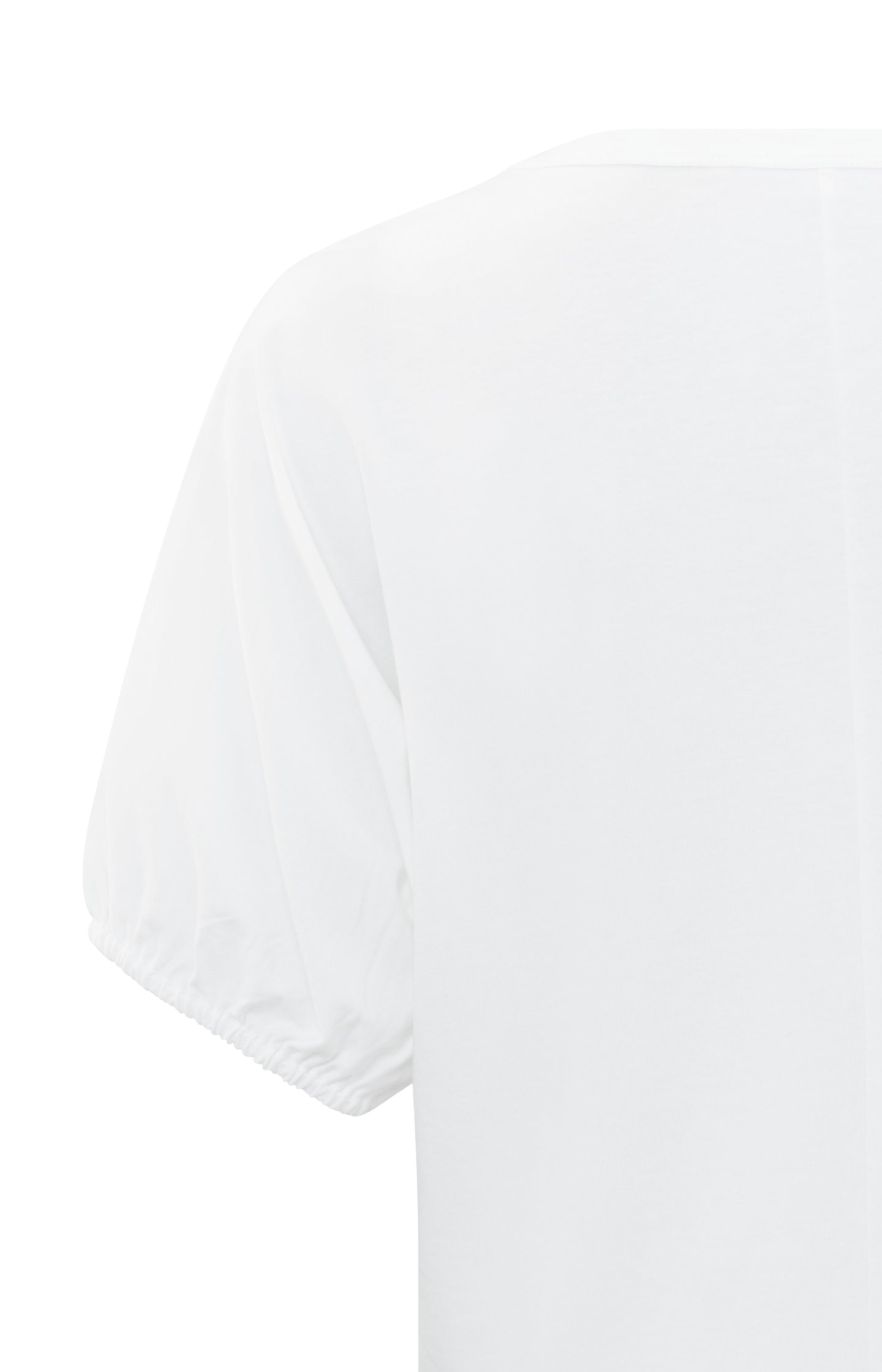 T-shirt with round neck and puff sleeves in regular fit