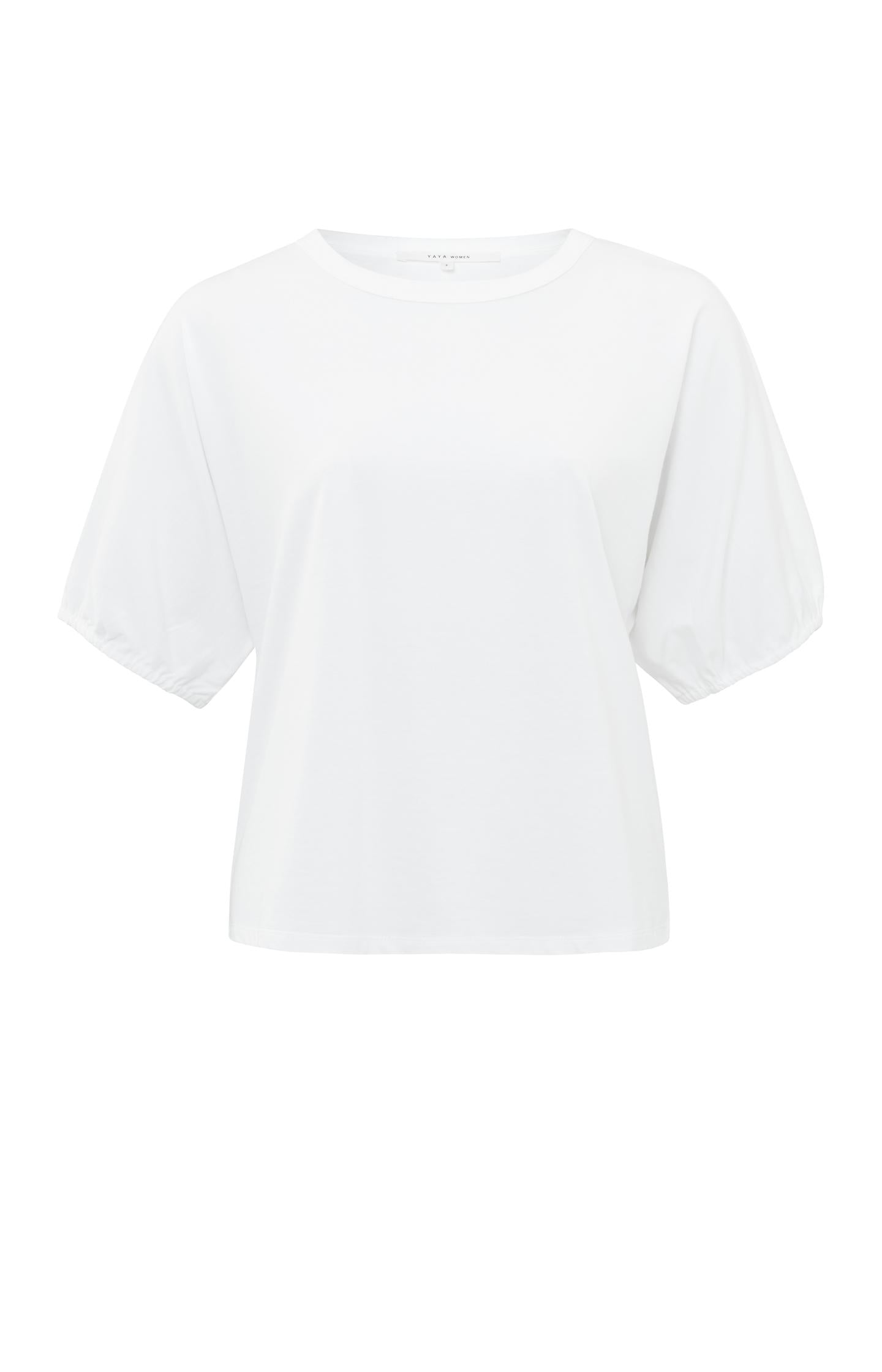 T-shirt with round neck and puff sleeves in regular fit - Type: product