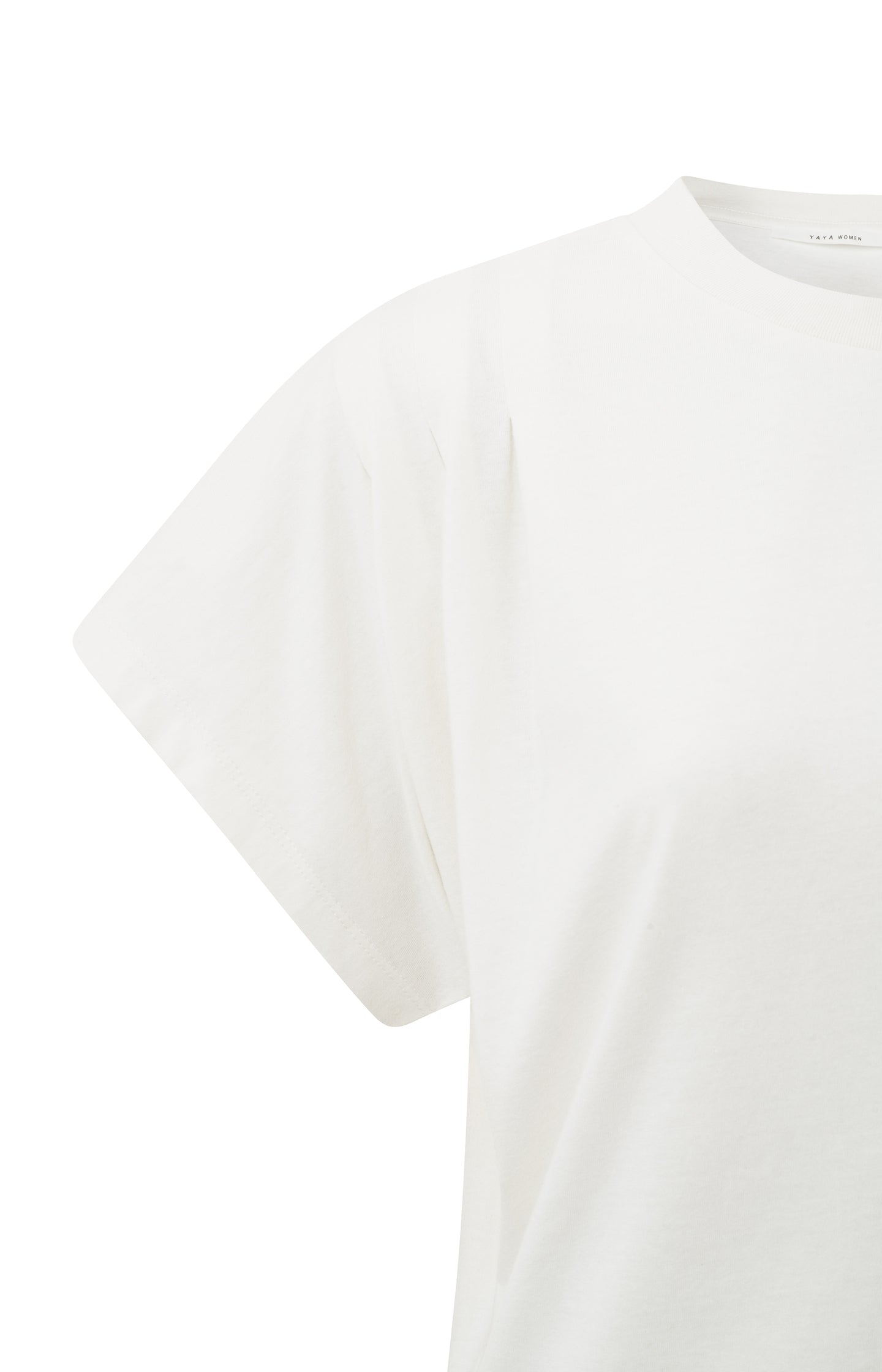 T-shirt with round neck, short sleeves and pleated details