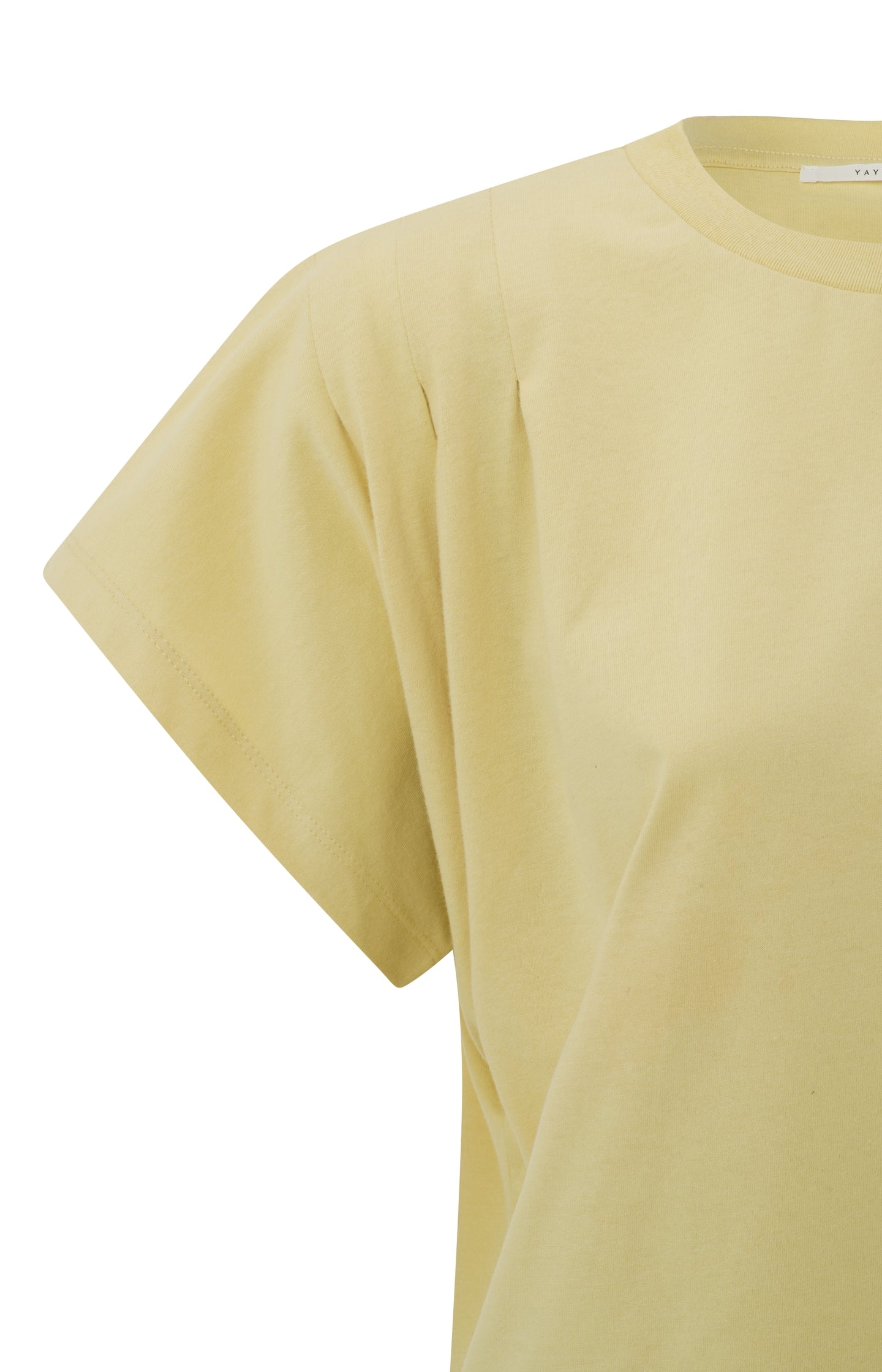 T-shirt with round neck, short sleeves and pleated details