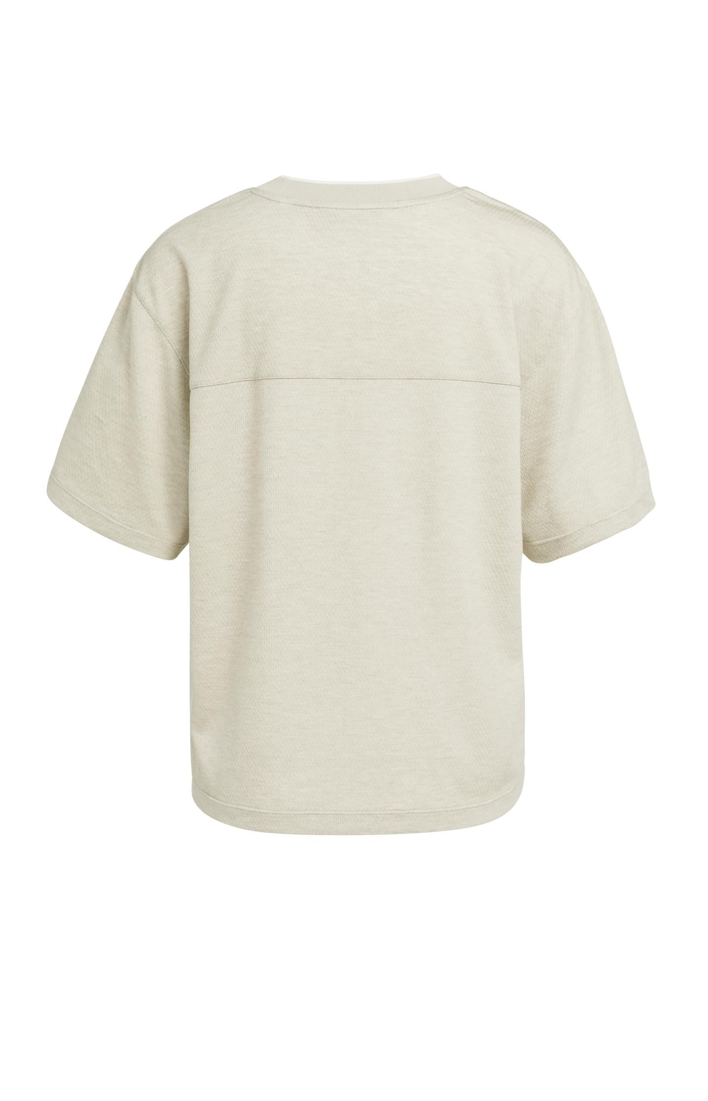 T-shirt with V-neck and subtle texture