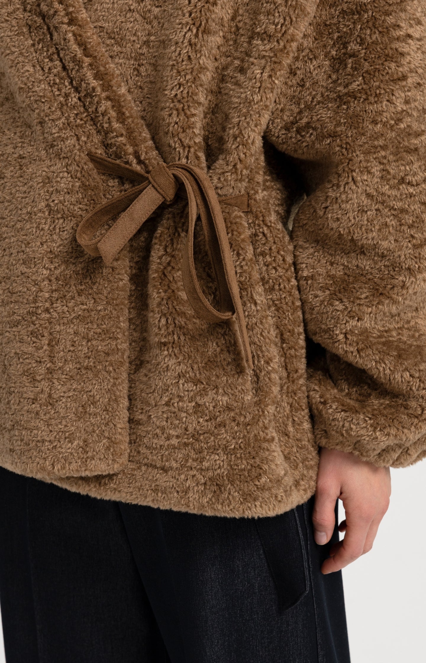Teddy wrap jacket with tie closure