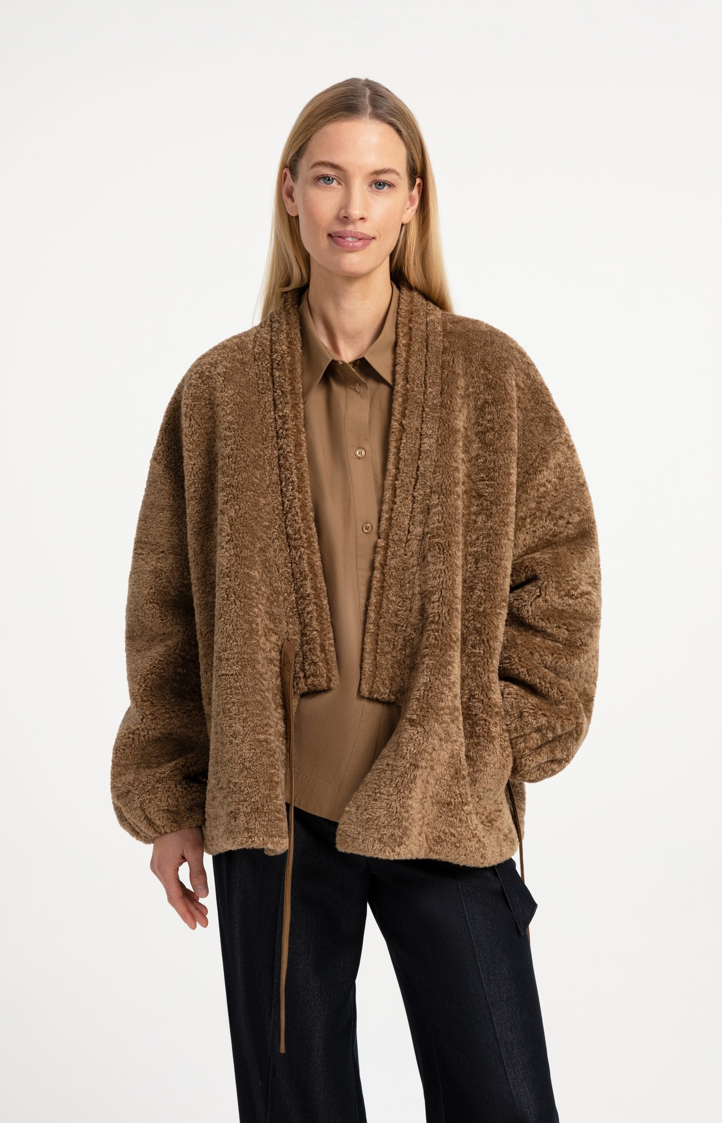 Teddy wrap jacket with tie closure