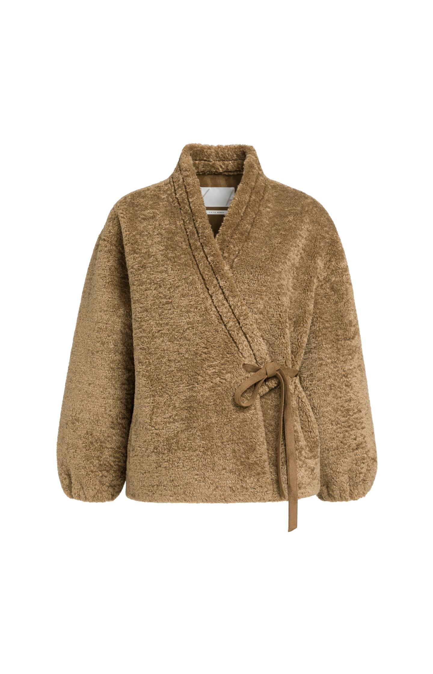 Teddy wrap jacket with tie closure