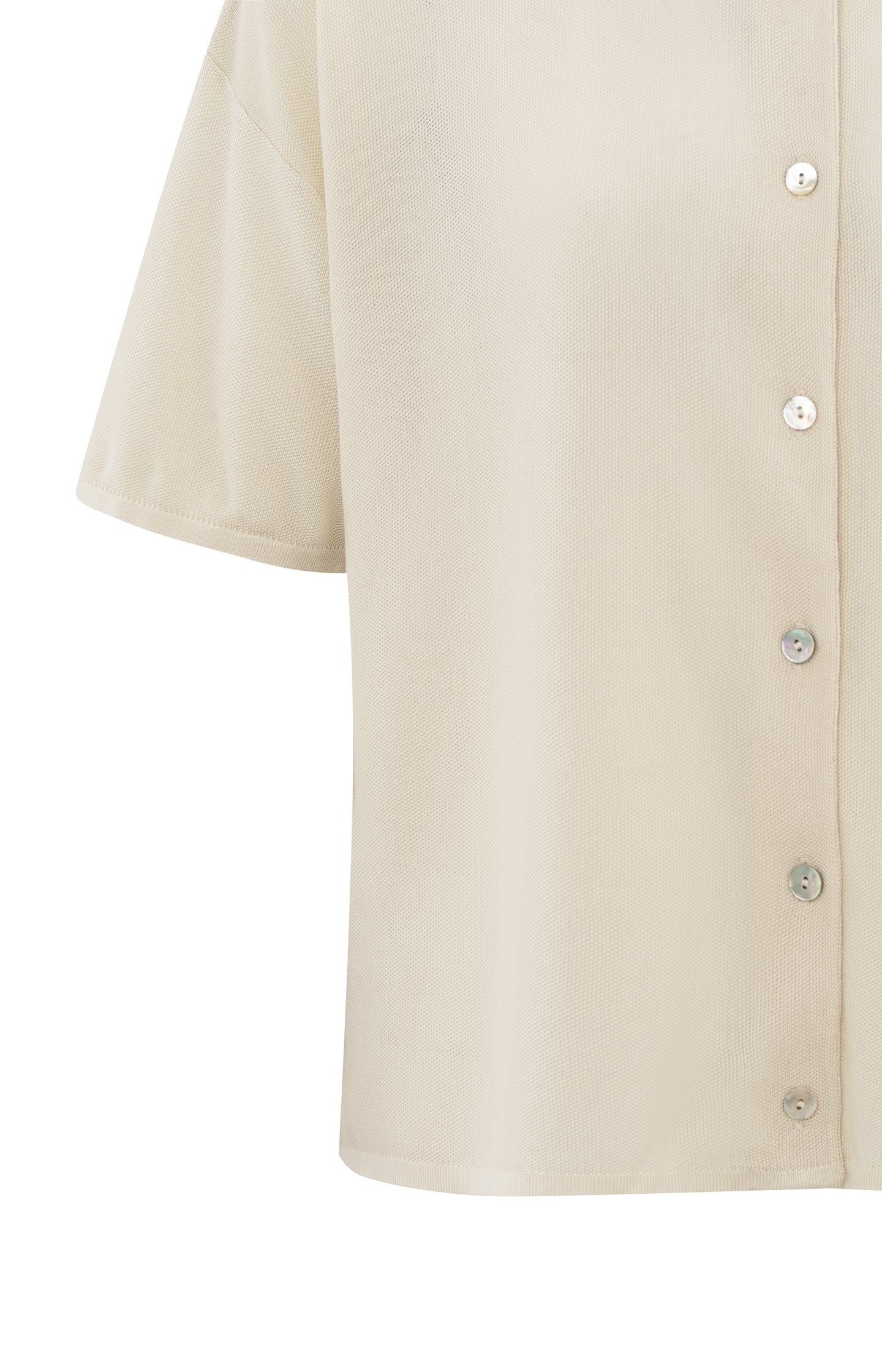 Textured cardigan with short sleeves