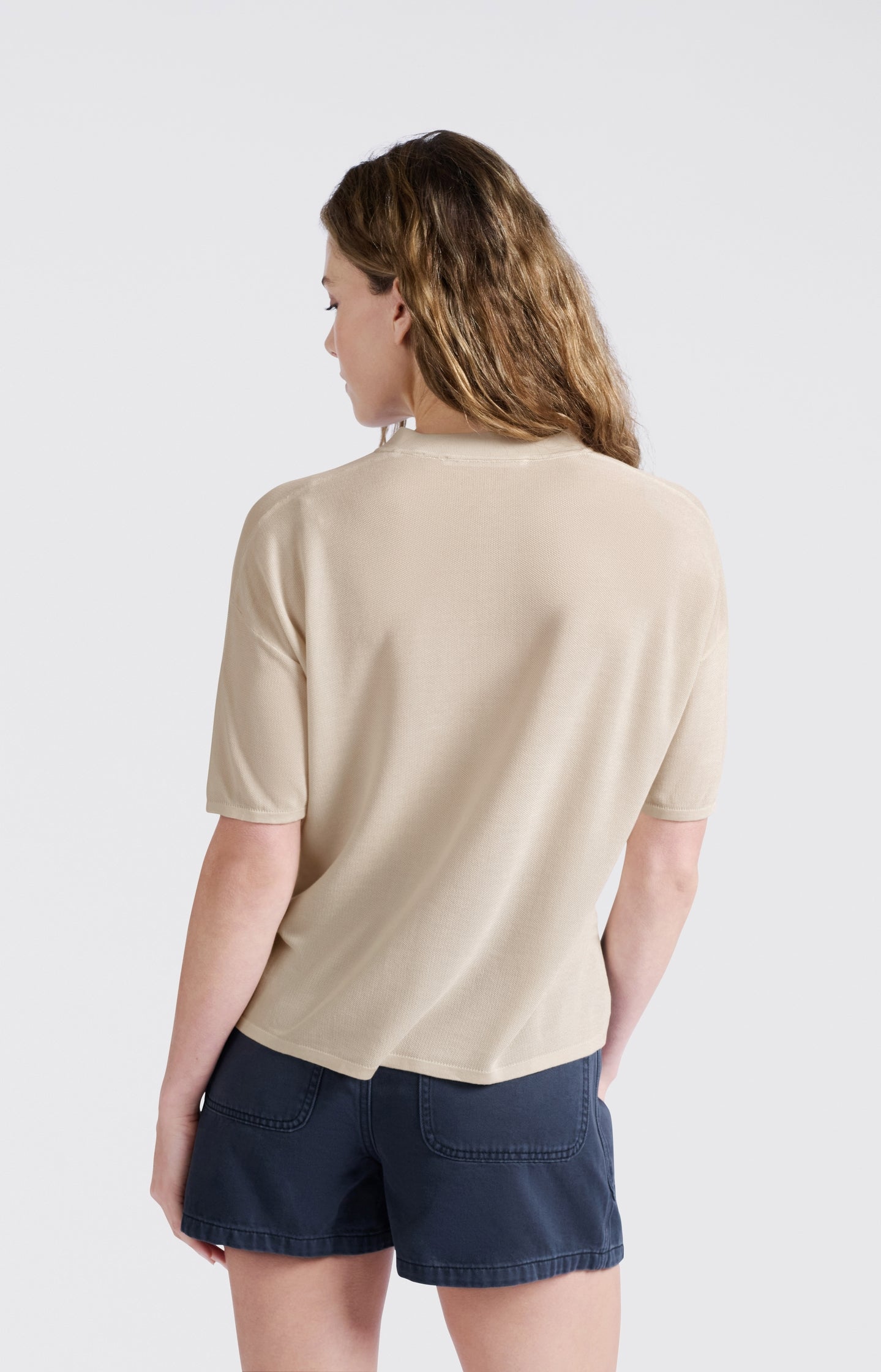 Textured cardigan with short sleeves