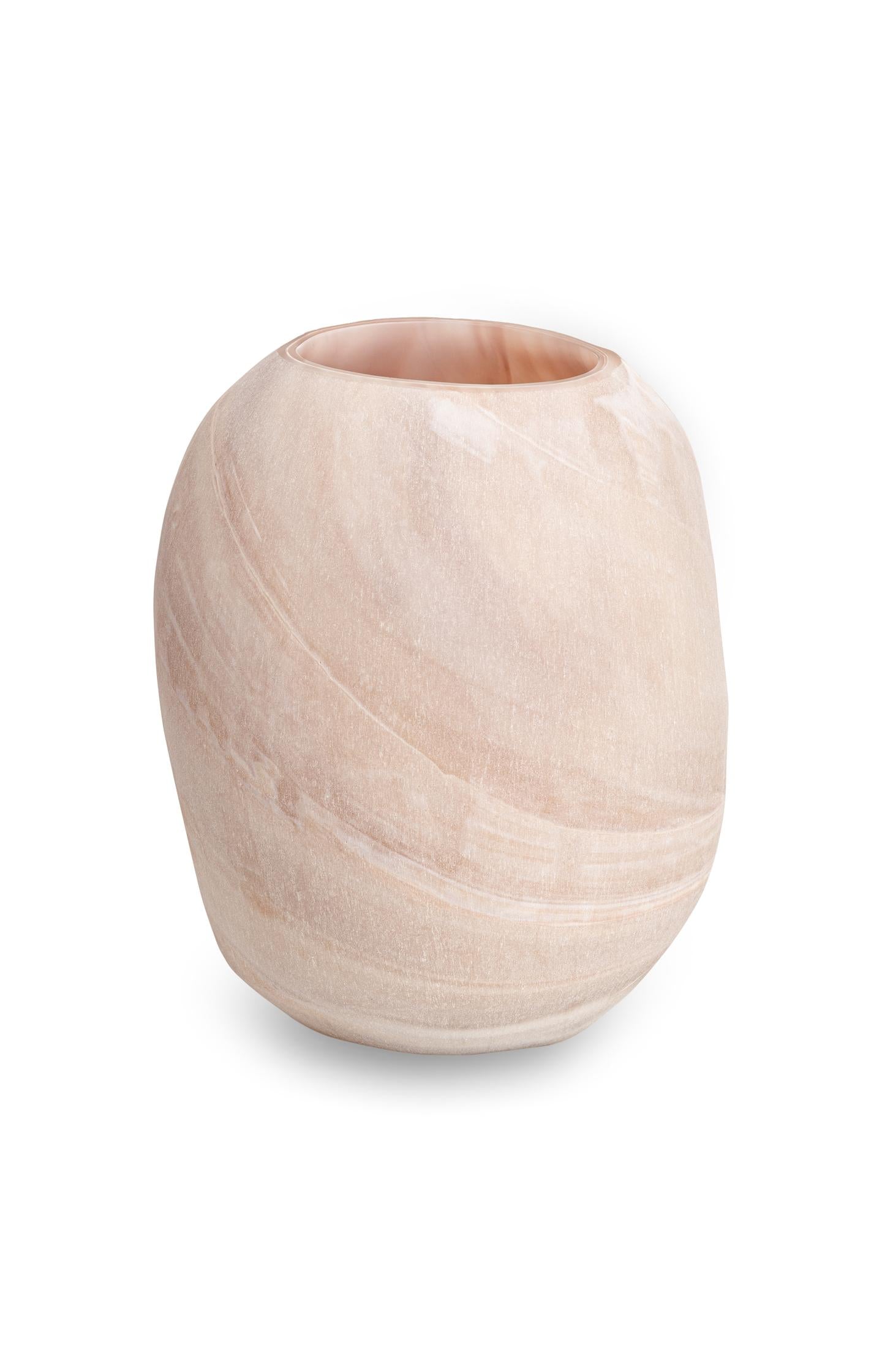 Textured glass vase