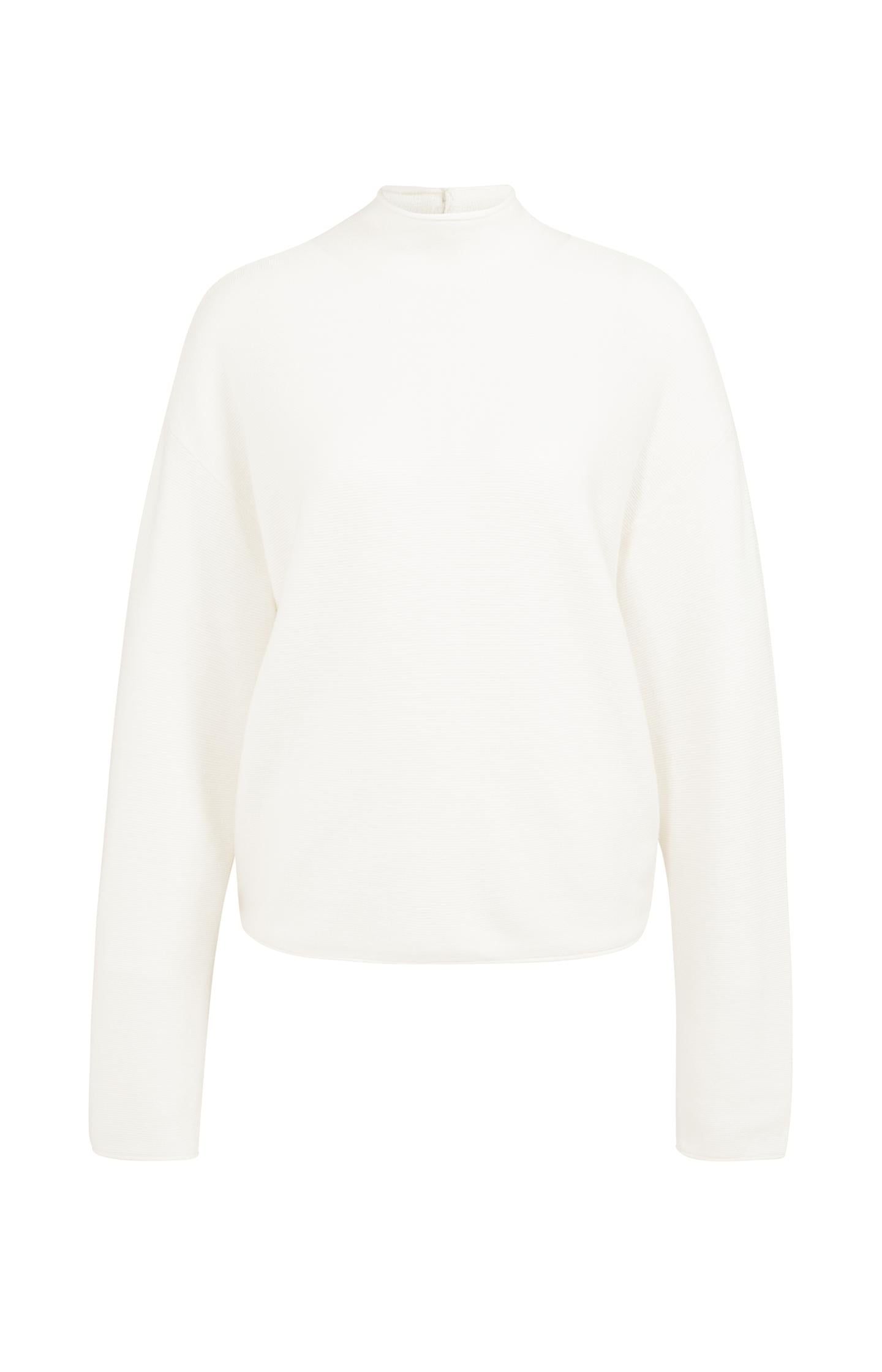 Textured knit sweater with buttoned back - Type: lookbook