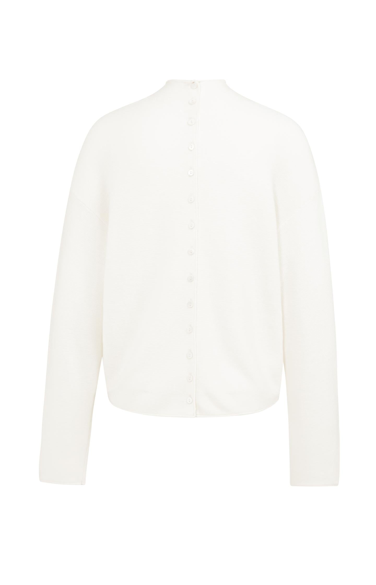 Textured knit sweater with buttoned back - Type: lookbook
