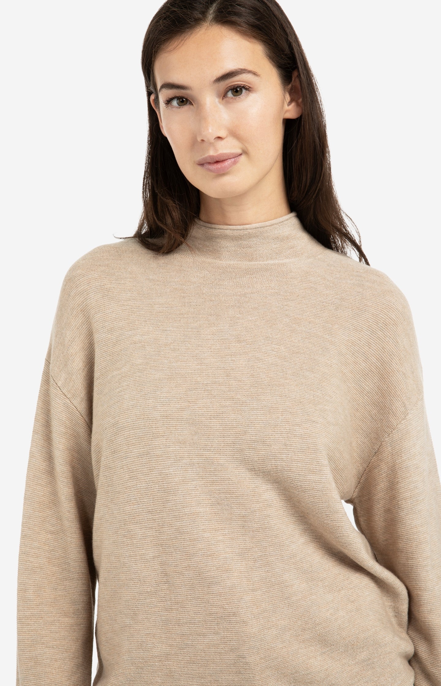 Textured knit sweater with buttoned back - Type: lookbook