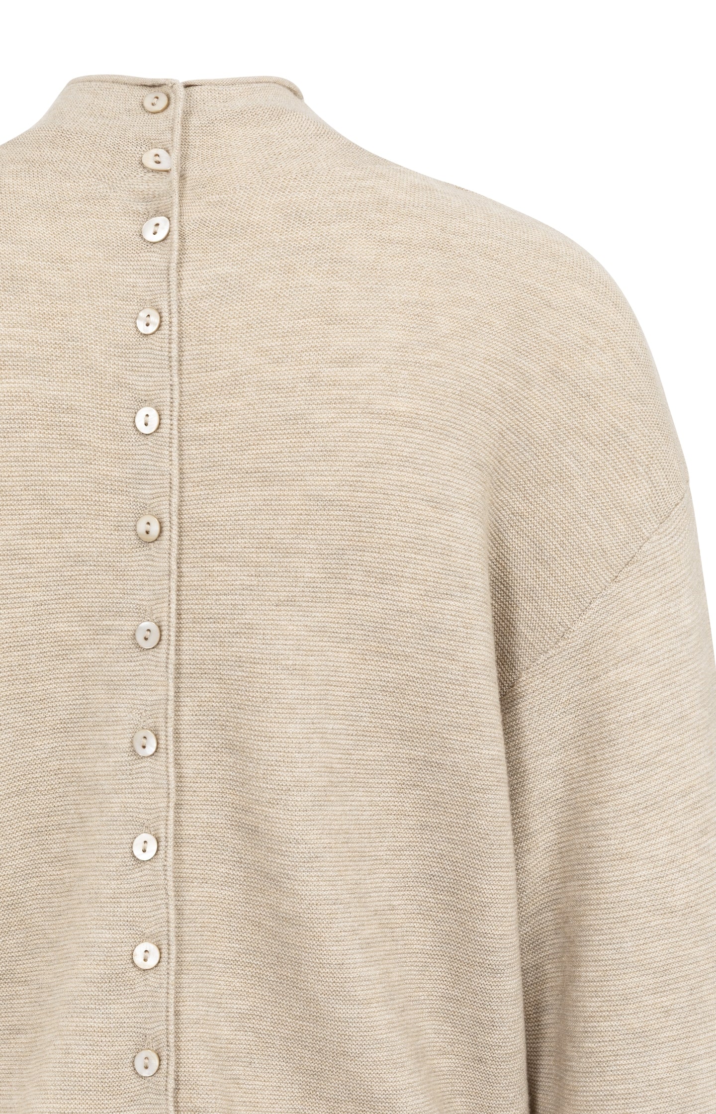 Textured knit sweater with buttoned back - Type: lookbook