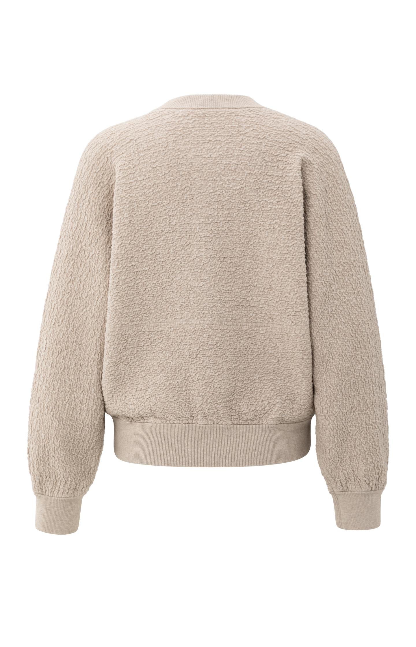 Textured knitted bomber with long sleeves