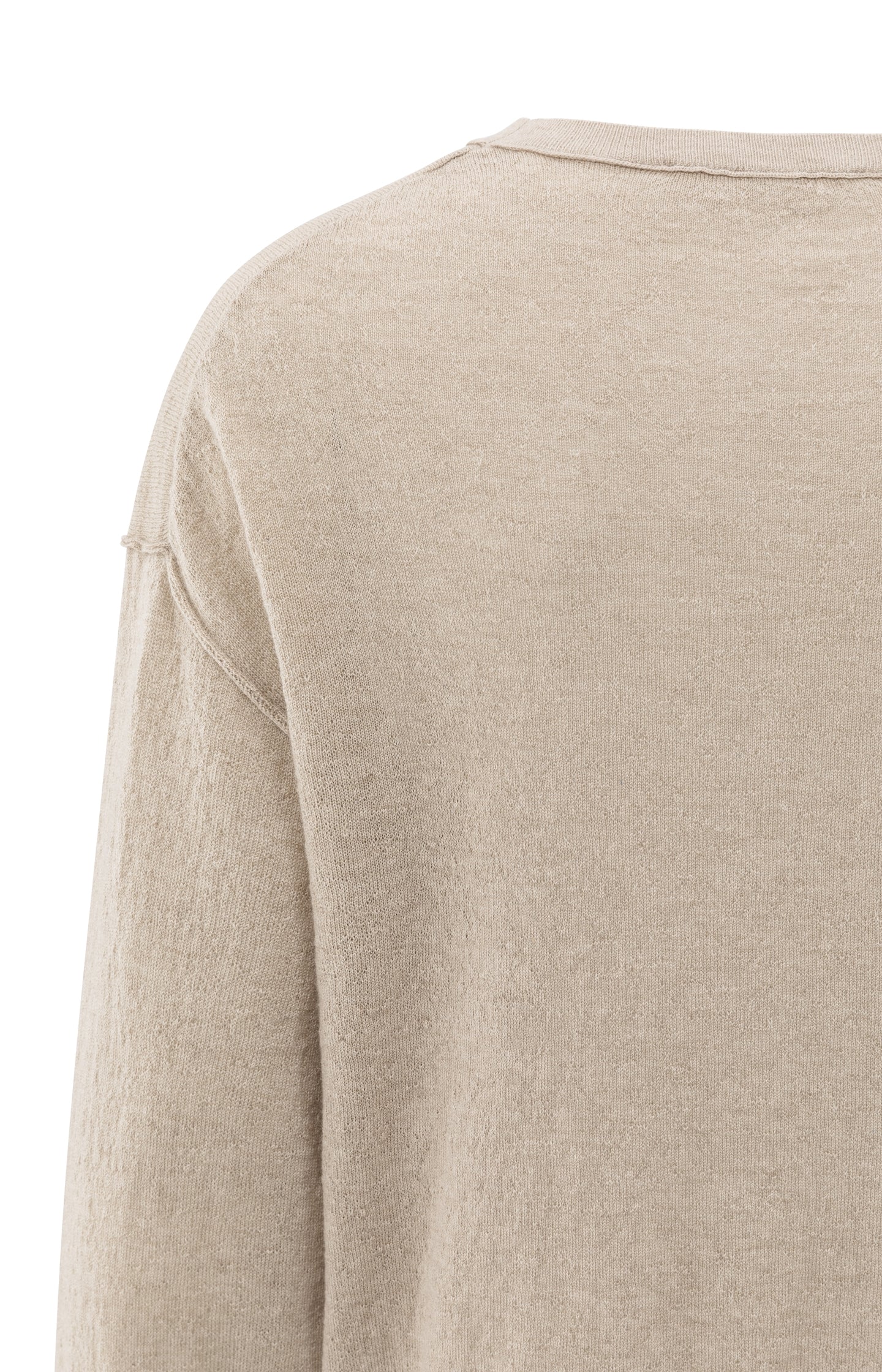 Textured knitted sweater with round neckline