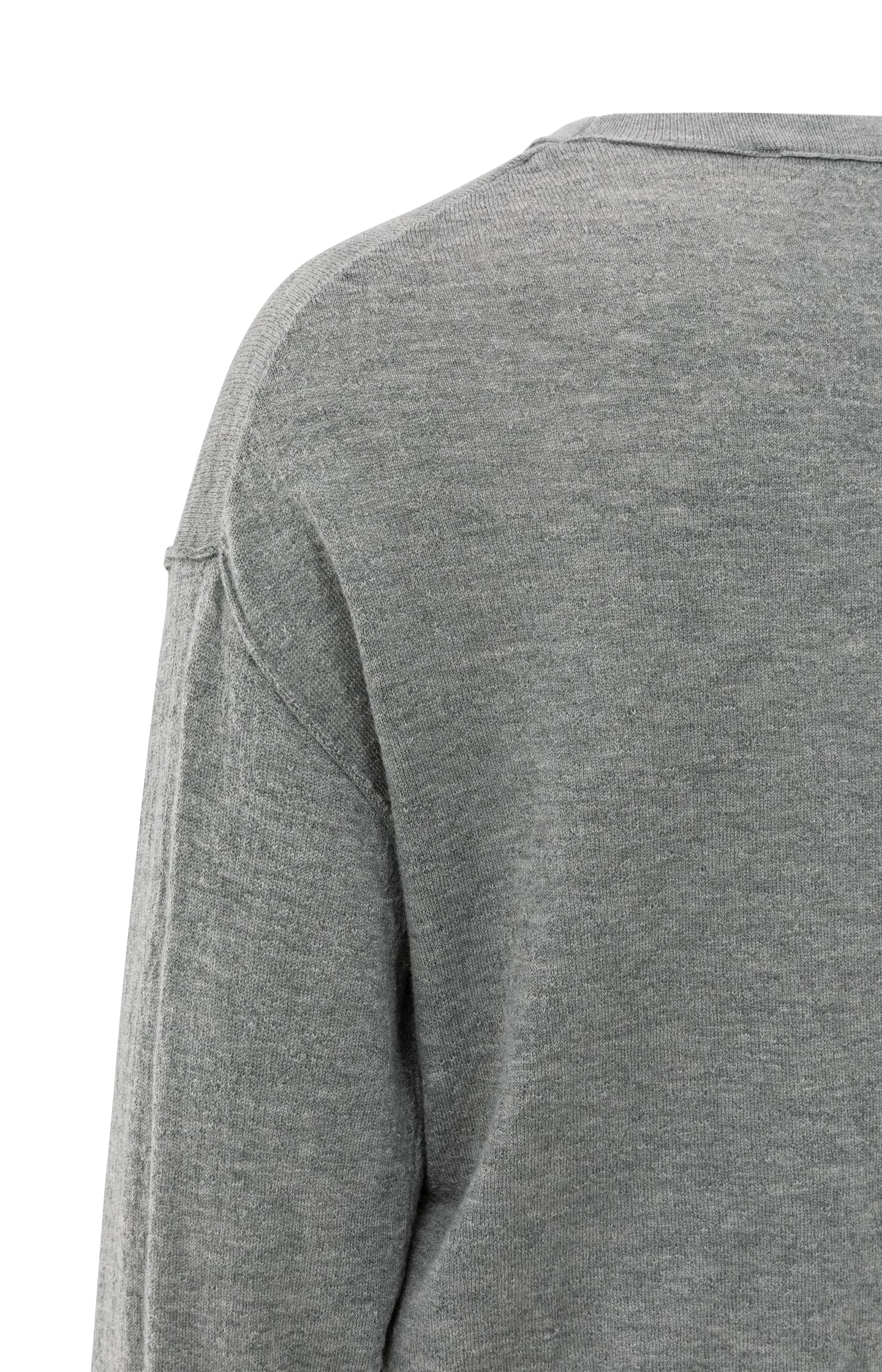 Textured knitted sweater with round neckline