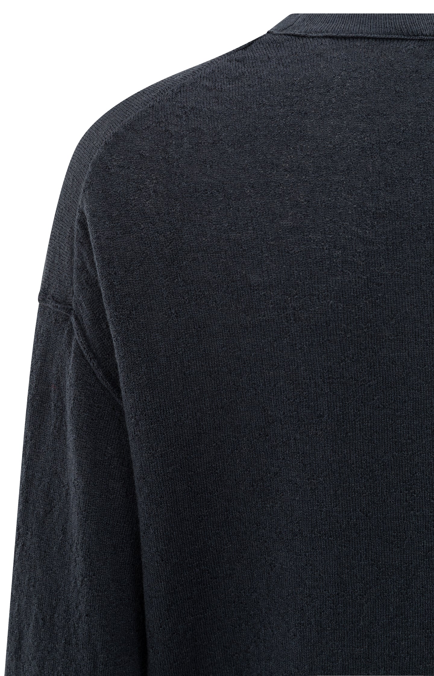 Textured knitted sweater with round neckline