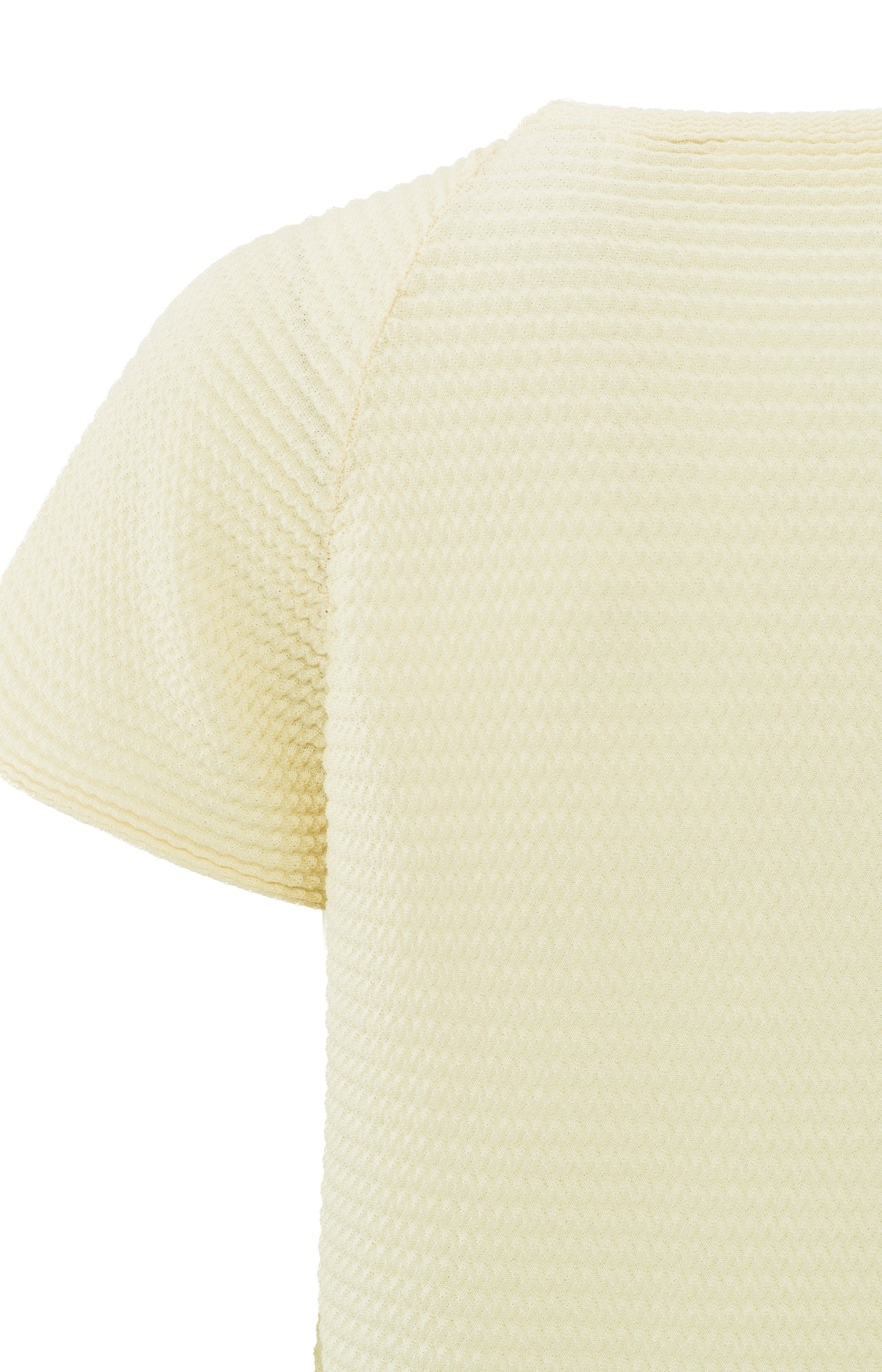 Textured sweater with crewneck and short cap sleeves - Summer Sand