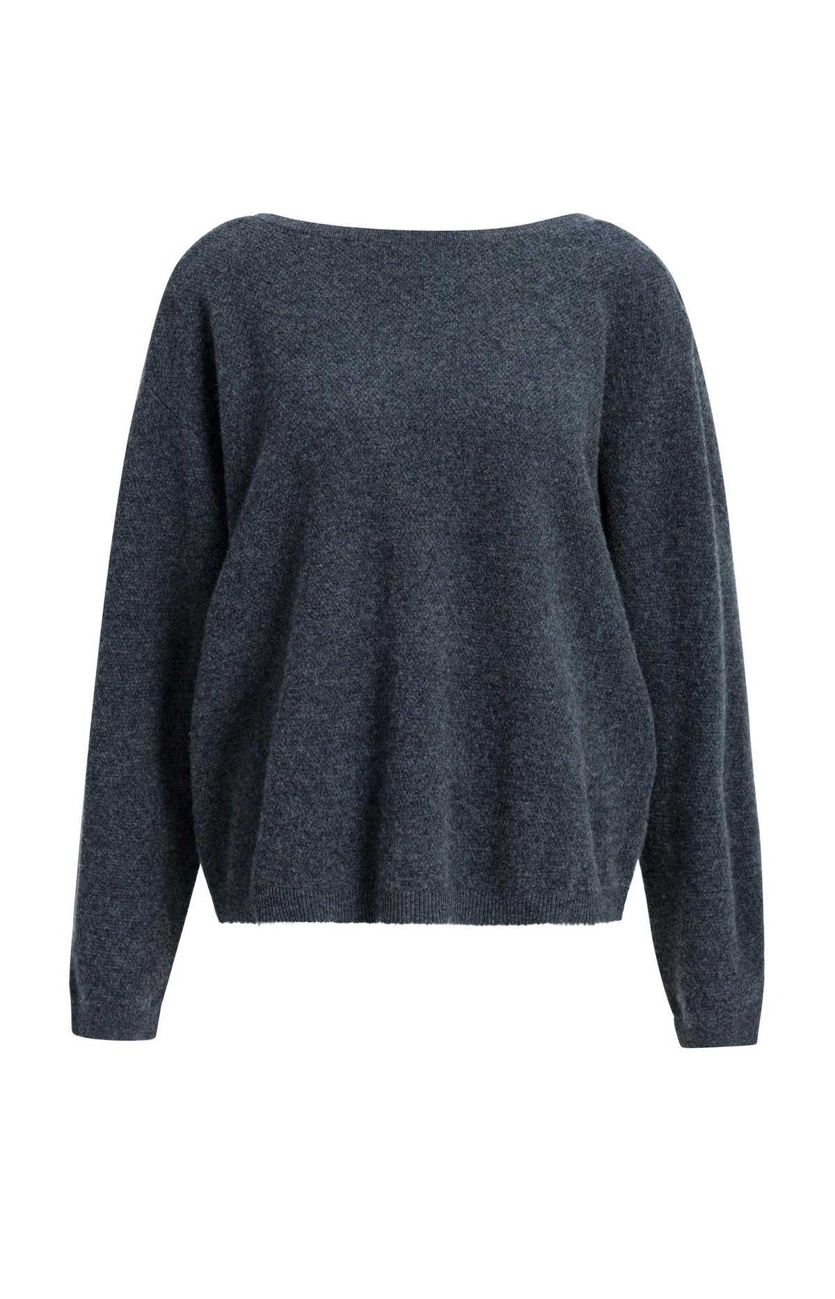 Textured sweater with deep V-neck at back - Black