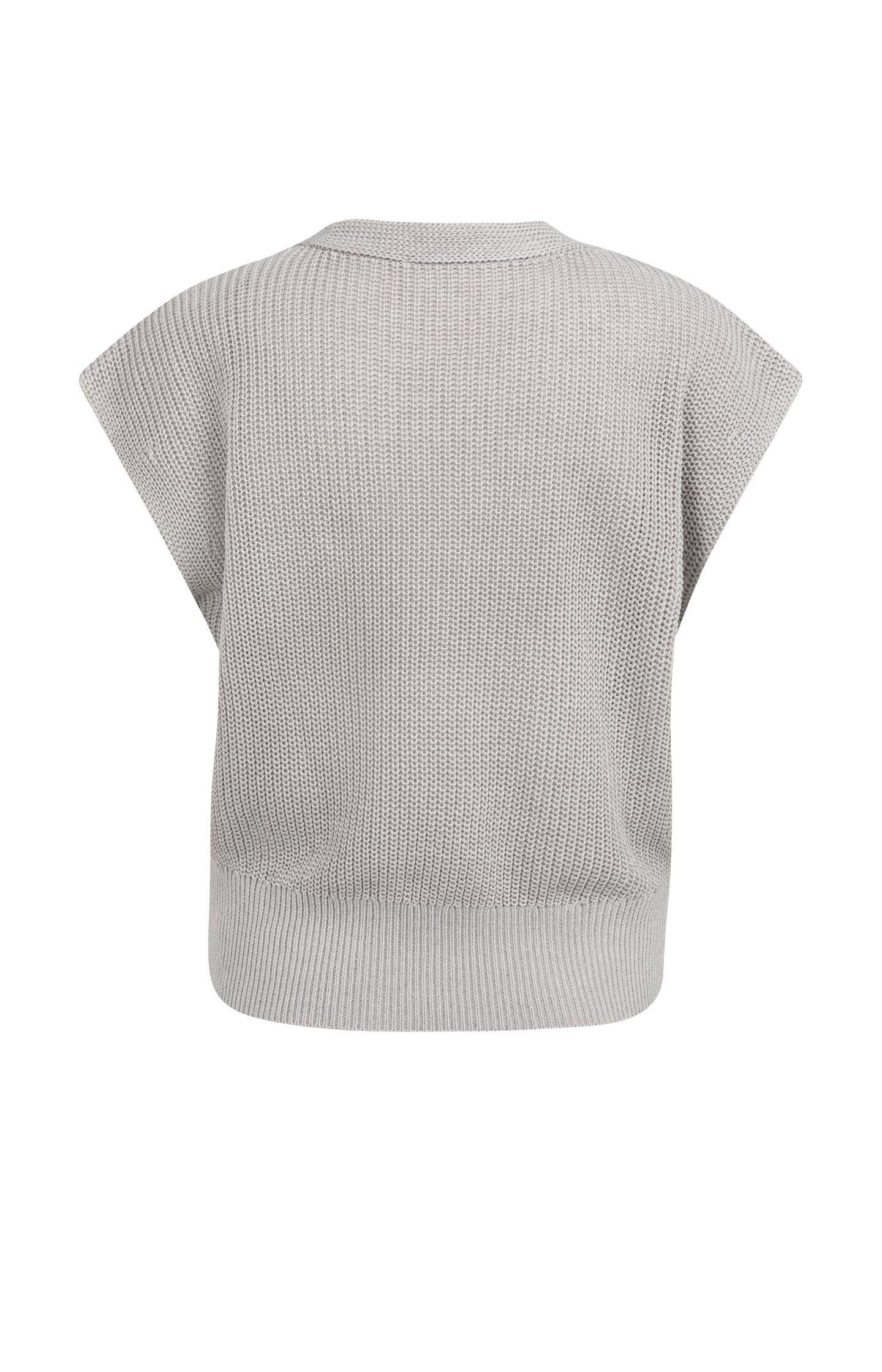 Textured sweater with V-neck