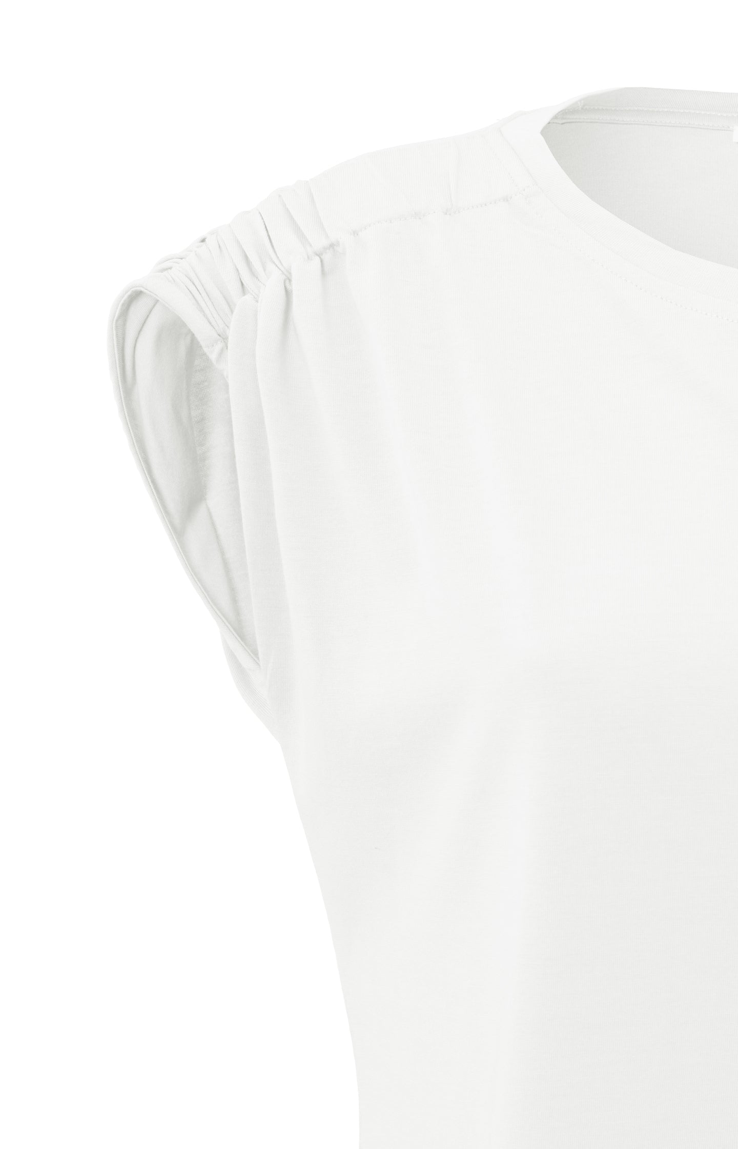 Top with boatneck, cap sleeves and shoulder details