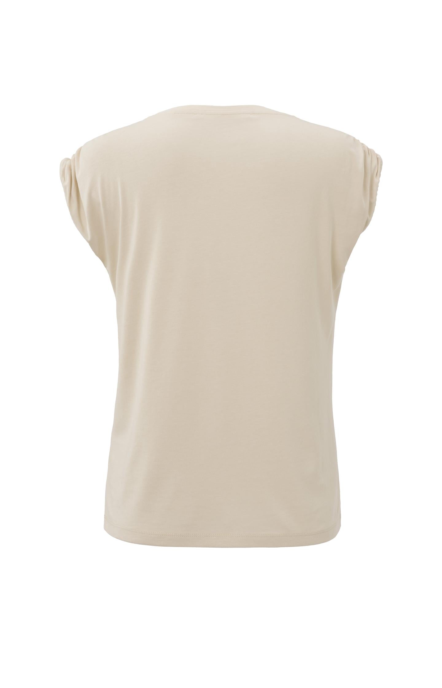 Top with boatneck, cap sleeves and shoulder details