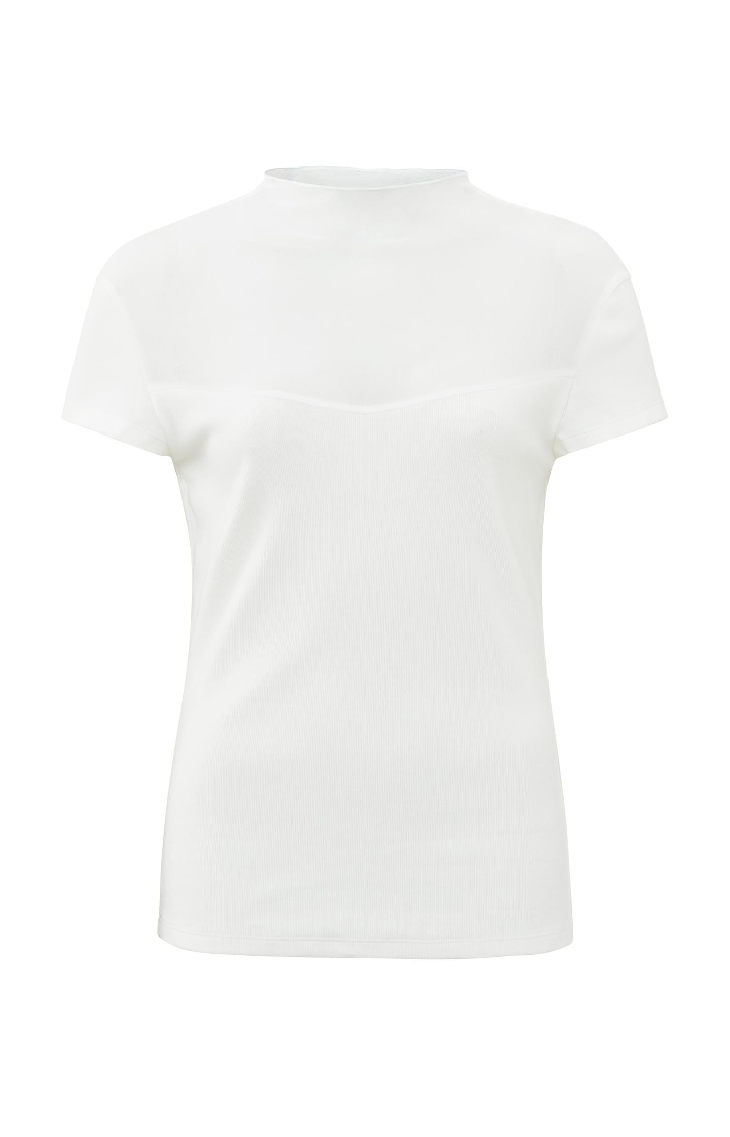 Top with cap sleeves and transparent detail - Type: product