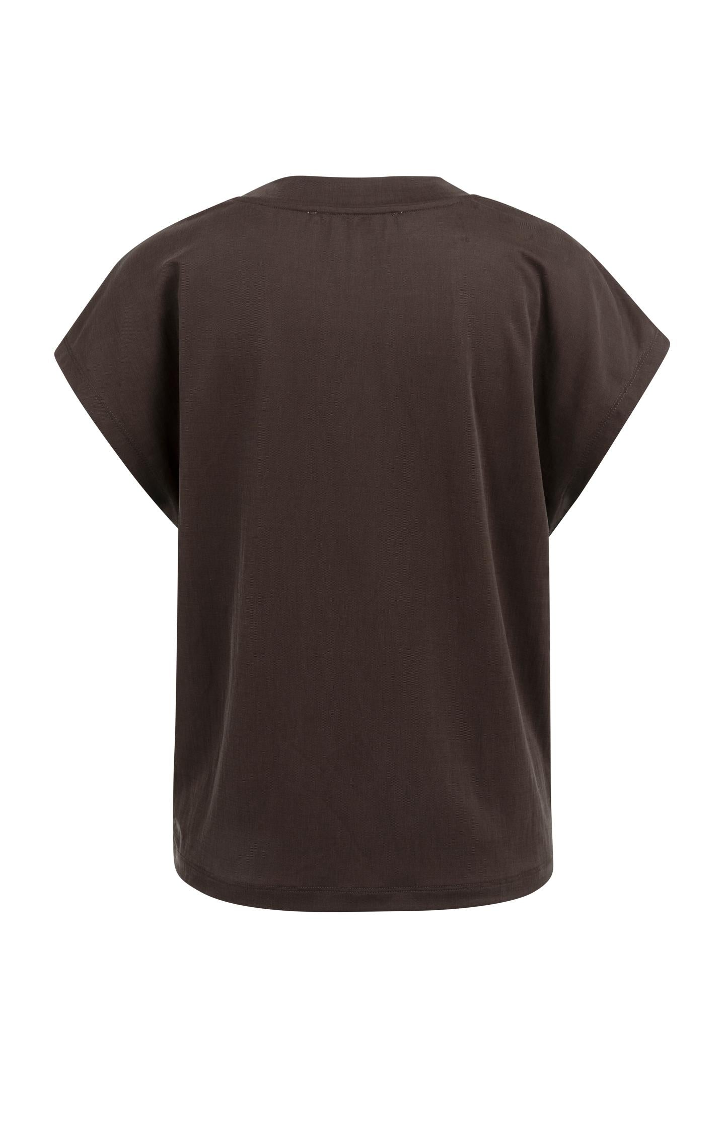 Top with crew neck and cap sleeves