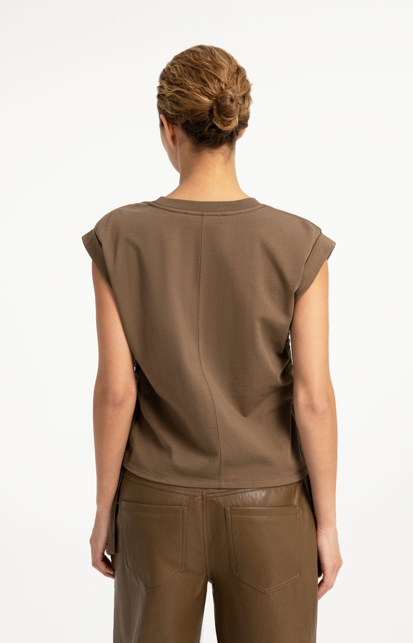 Top with drawstring details and cap sleeves