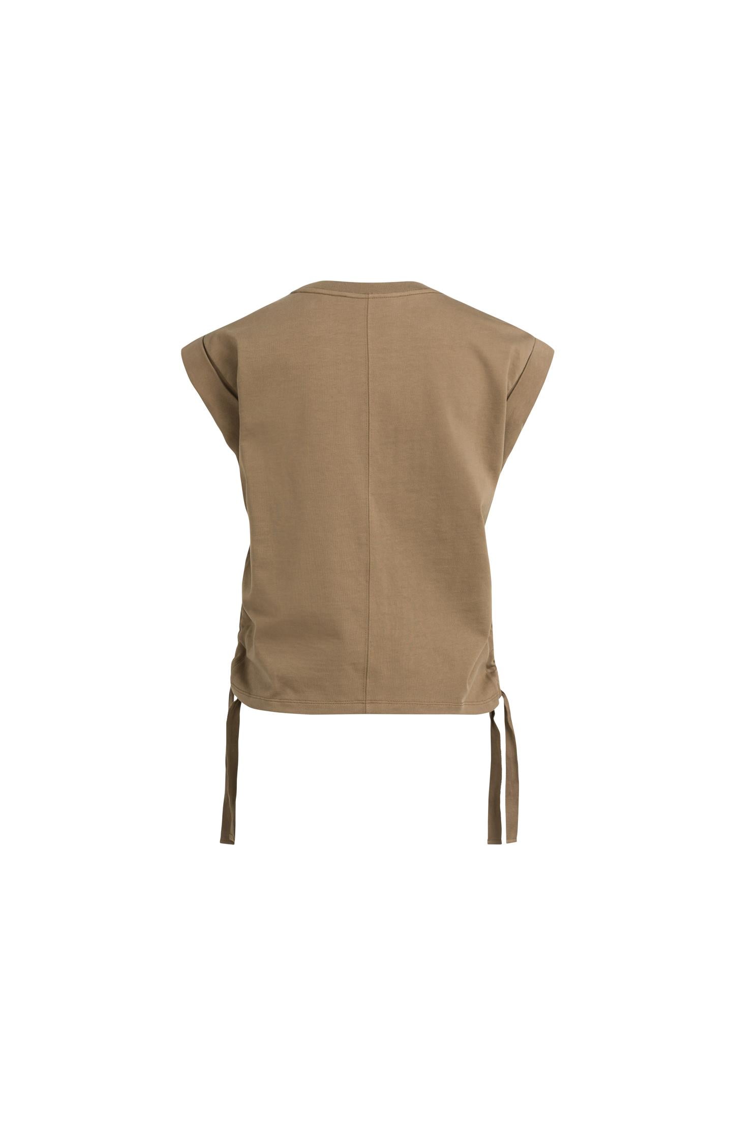 Top with drawstring details and cap sleeves