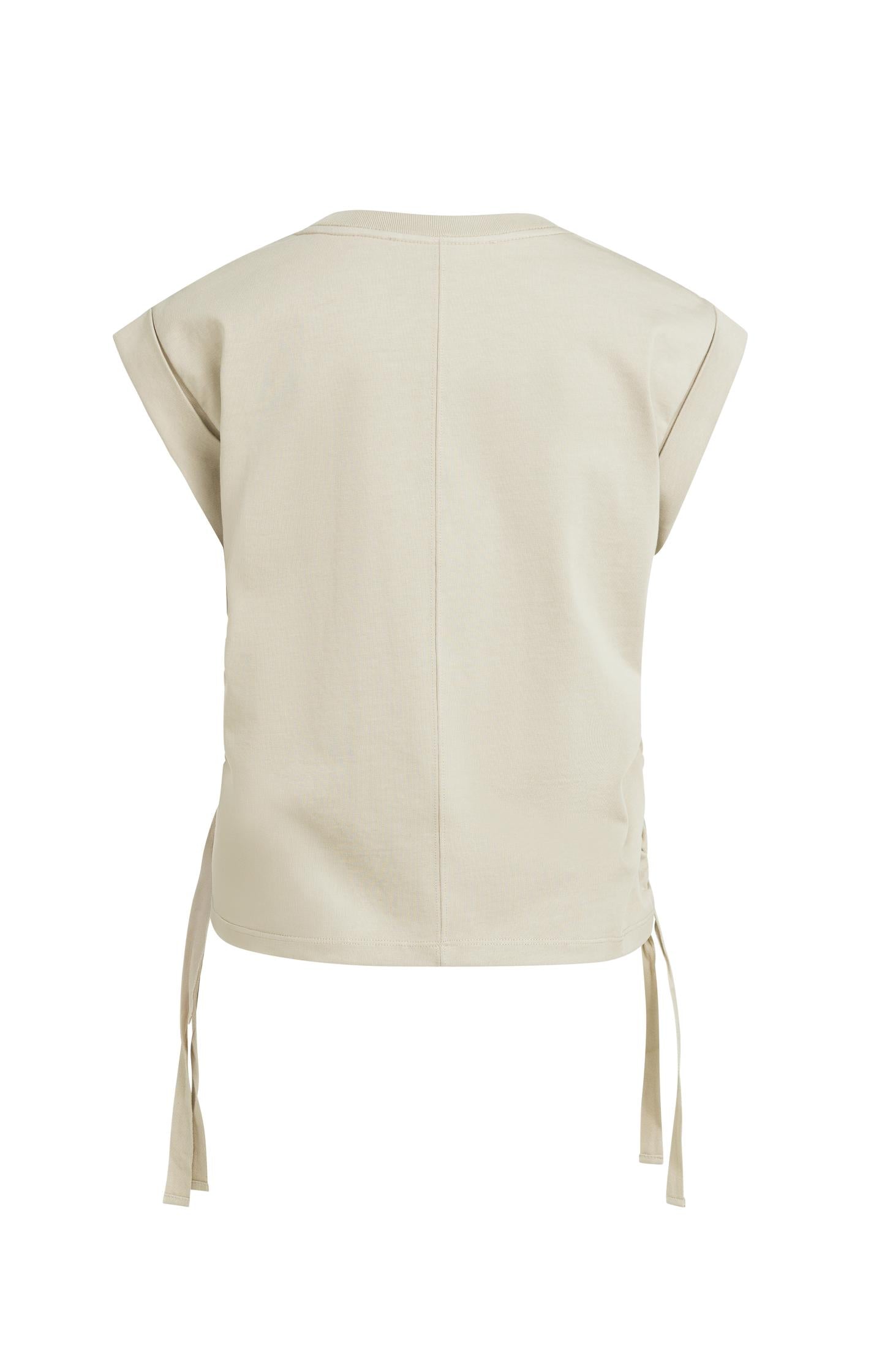 Top with drawstring details and cap sleeves